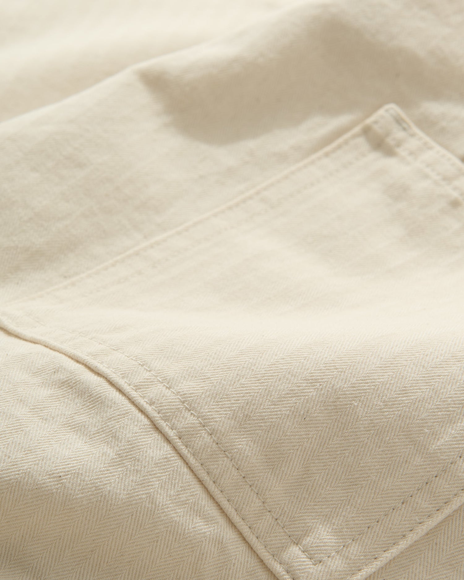 French Pocket Trouser in Cream HBT