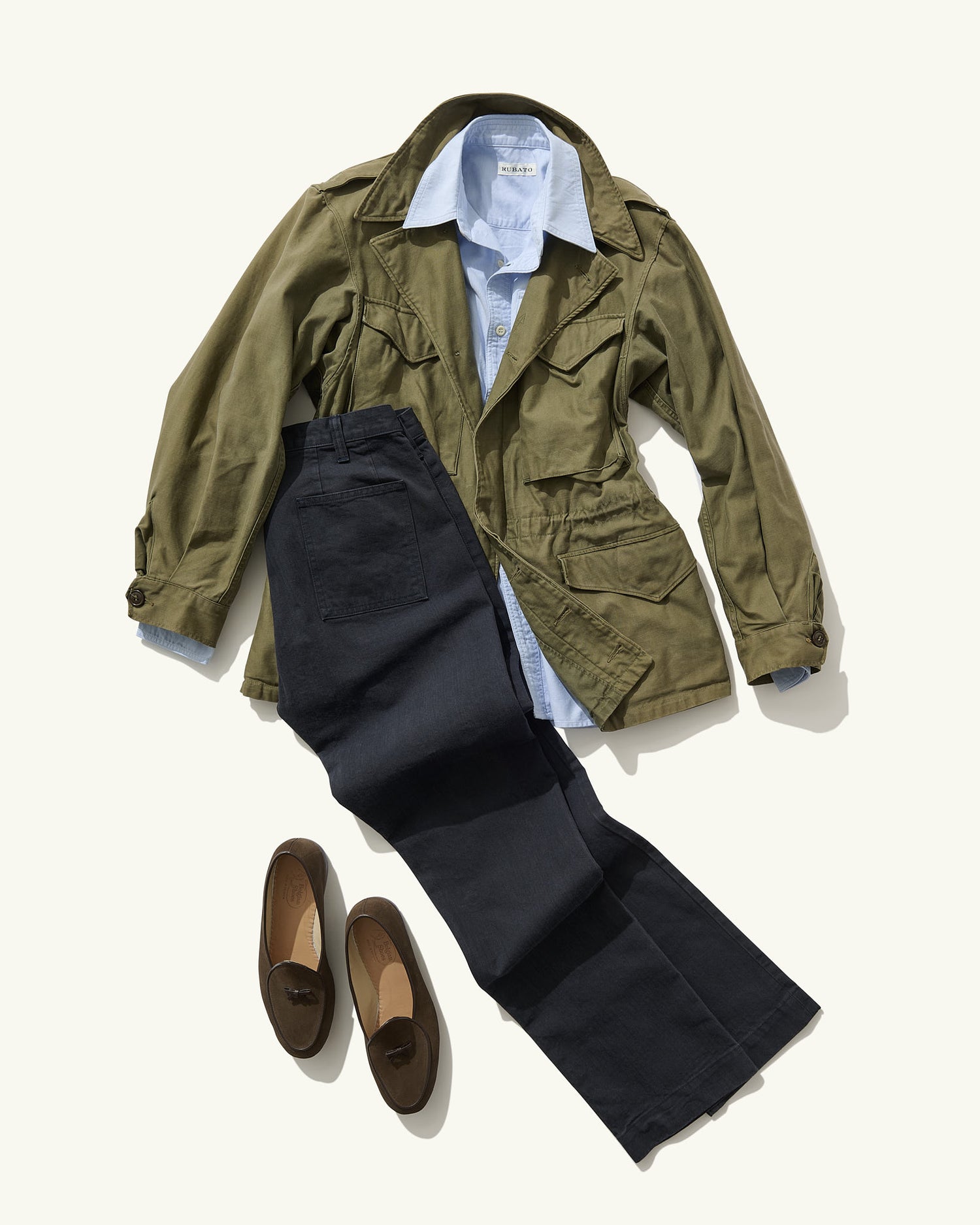 French Pocket Trouser in Navy HBT