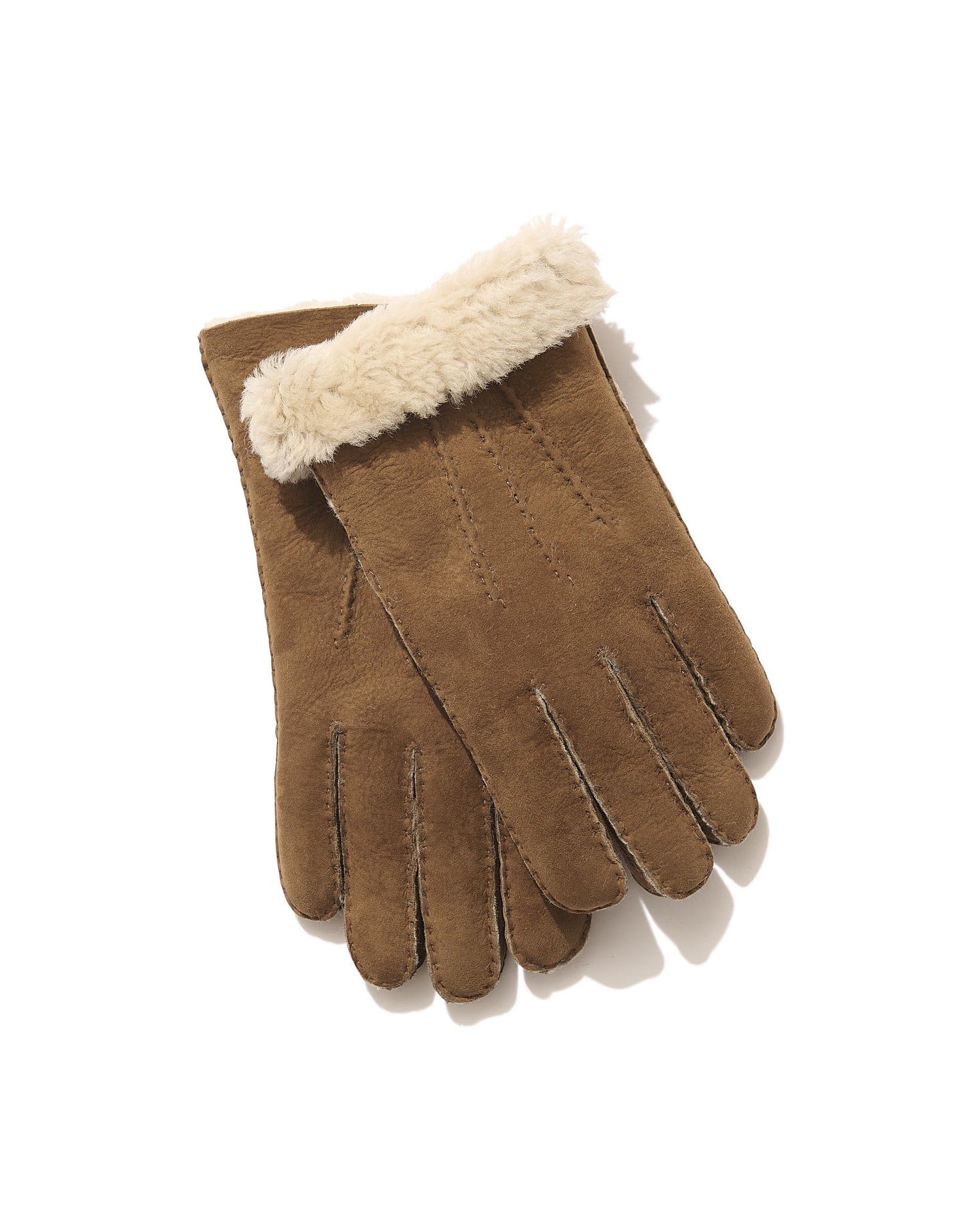 Shearling Gloves in Hazel