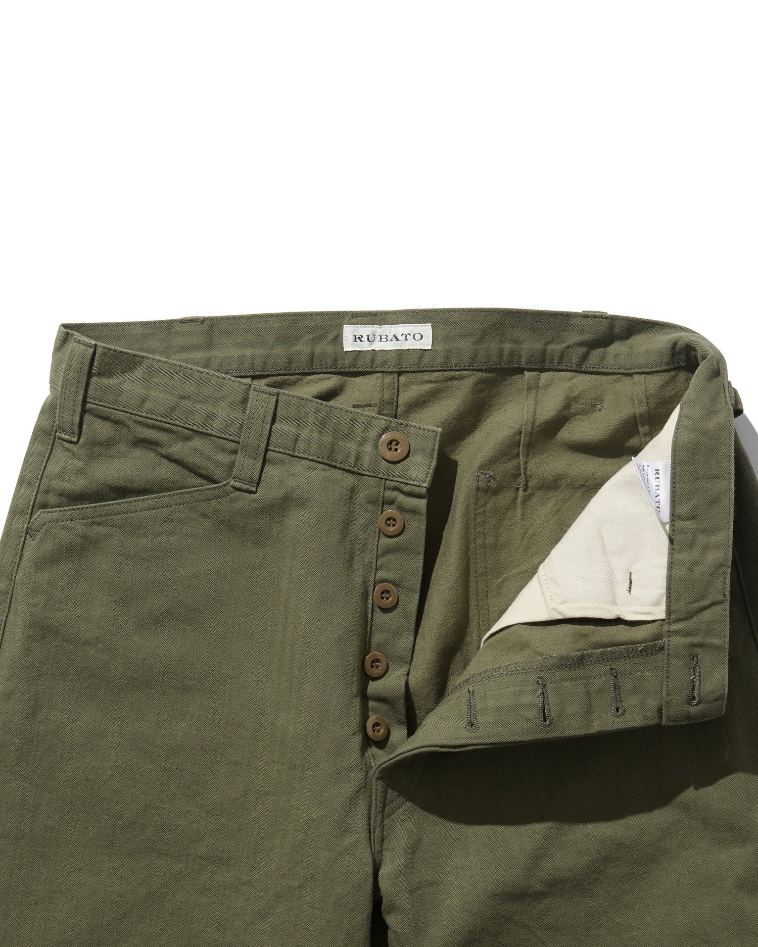 French Pocket Trouser in Green HBT
