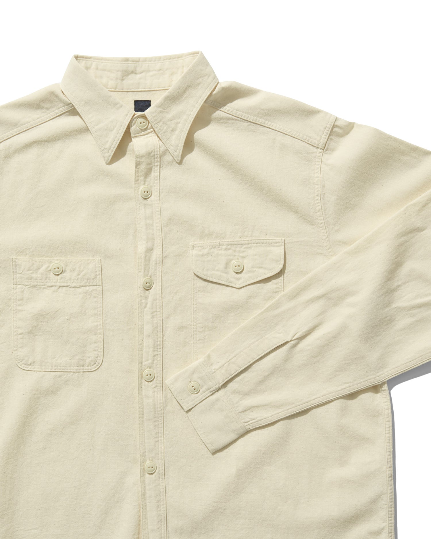 Work Shirt in Ecru Selvage Chambray