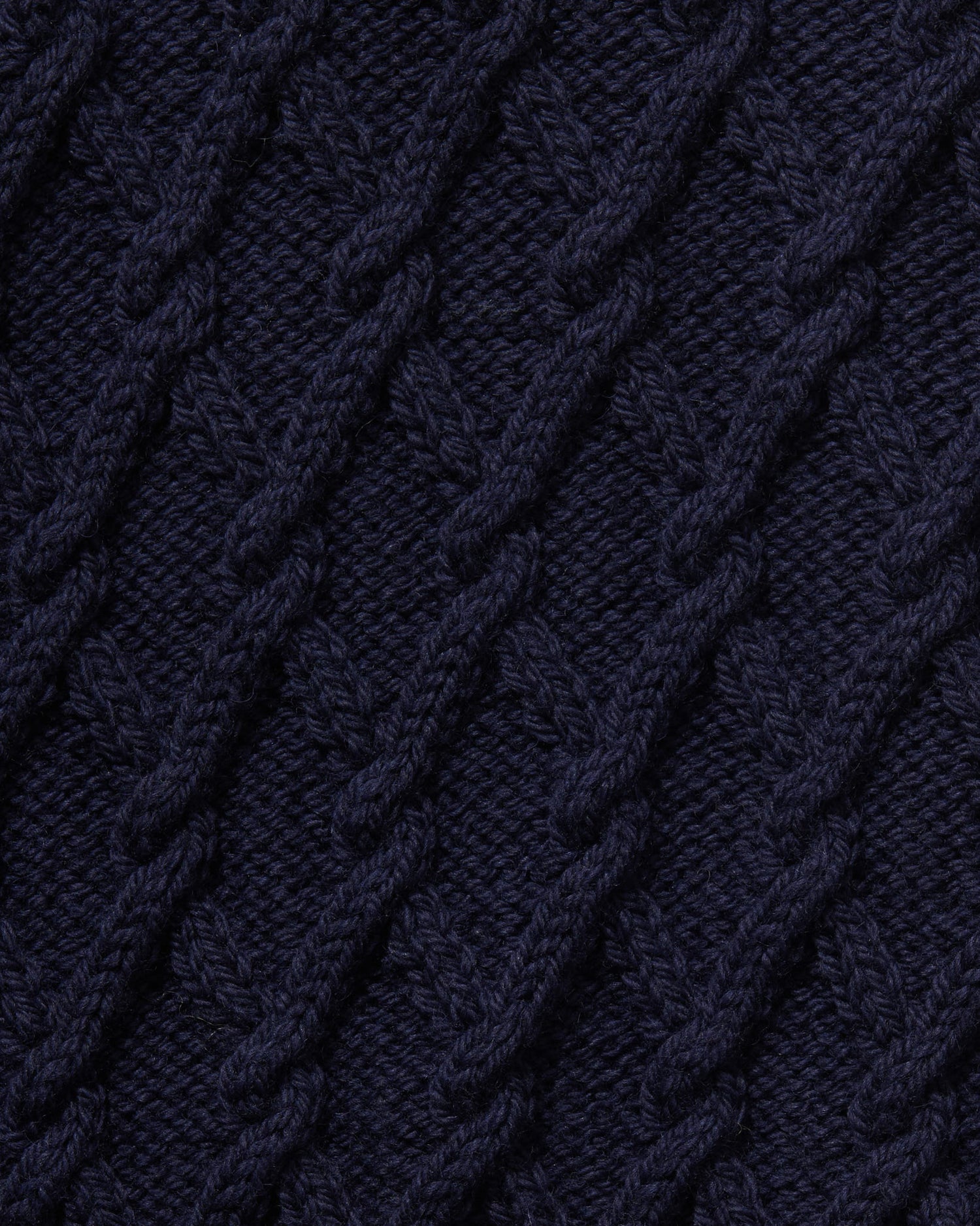 Hand-Knitted Lambswool Mariner Roll Neck Navy