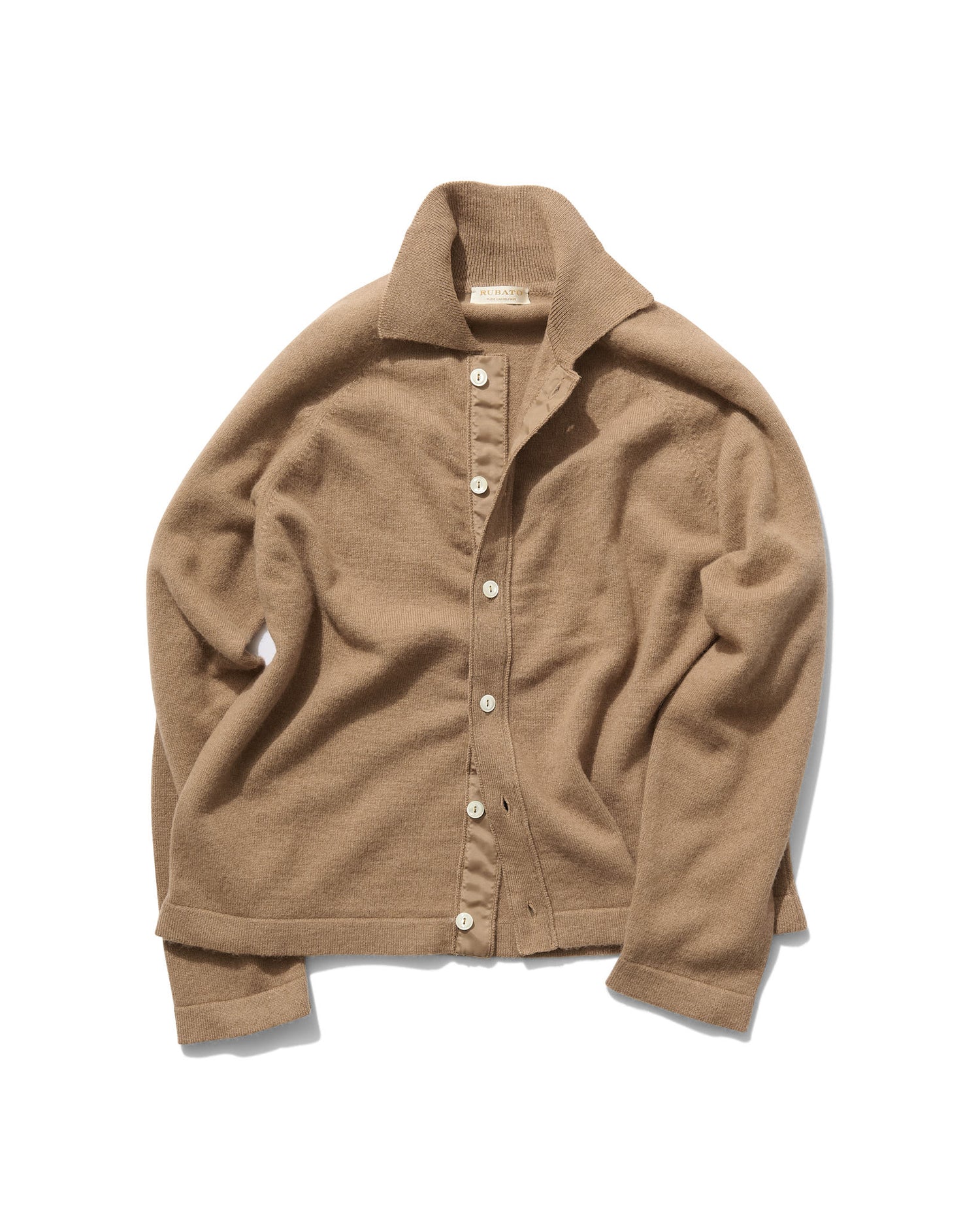 Button-Through Polo in Natural Camelhair