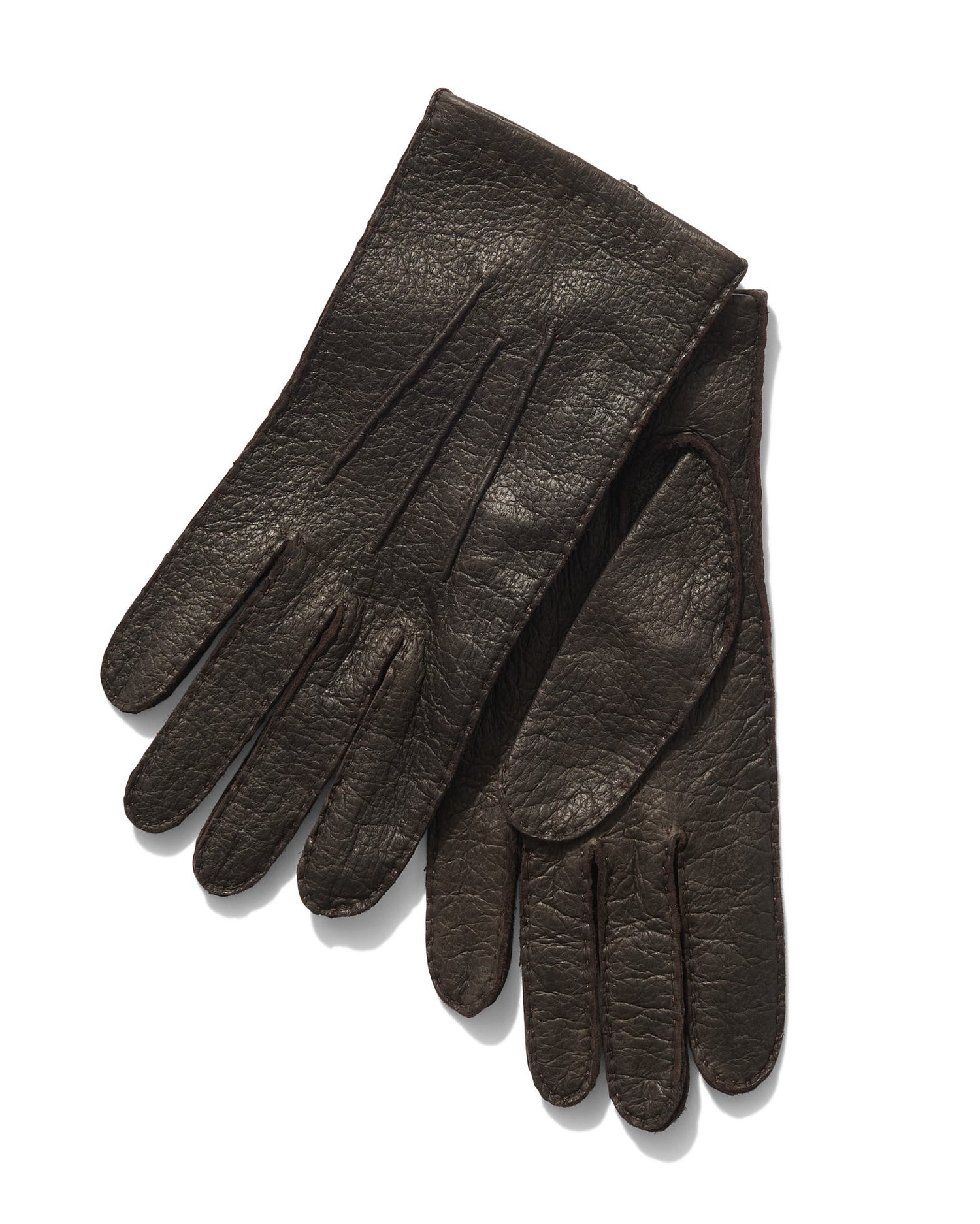 Peccary Gloves in Dark Brown