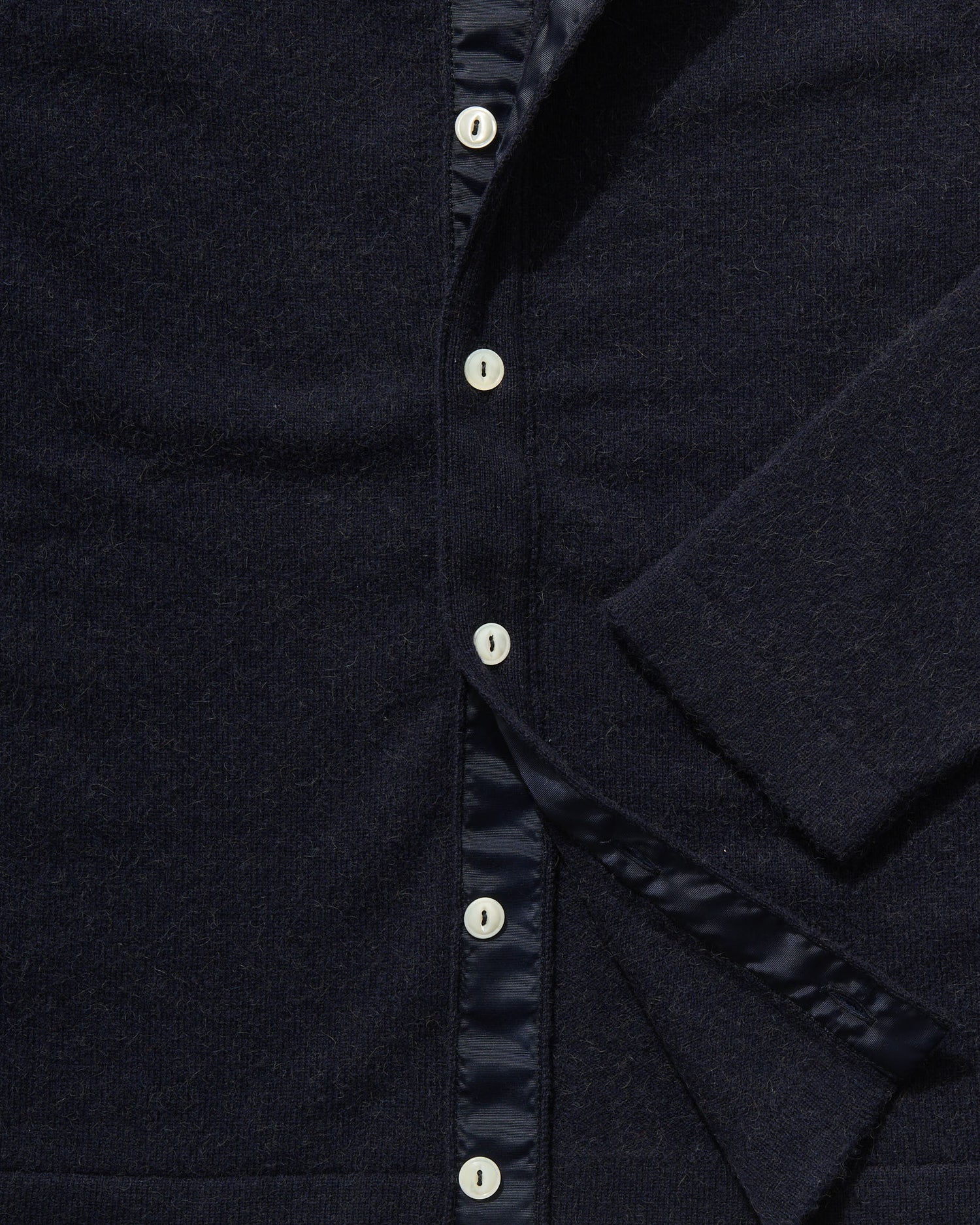 Button-Through Polo in Navy Camelhair