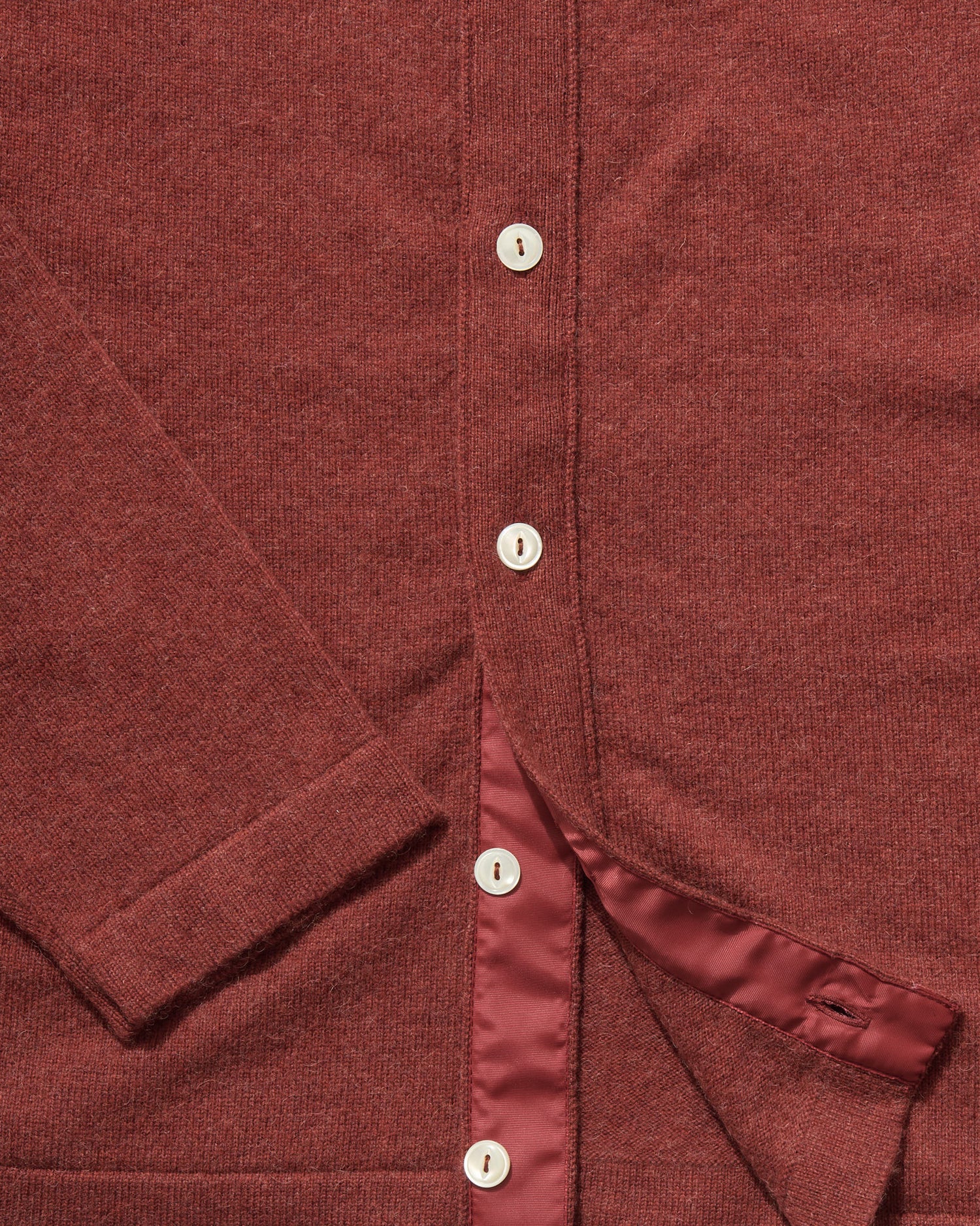 Button-Through Polo in Persimmon Camelhair