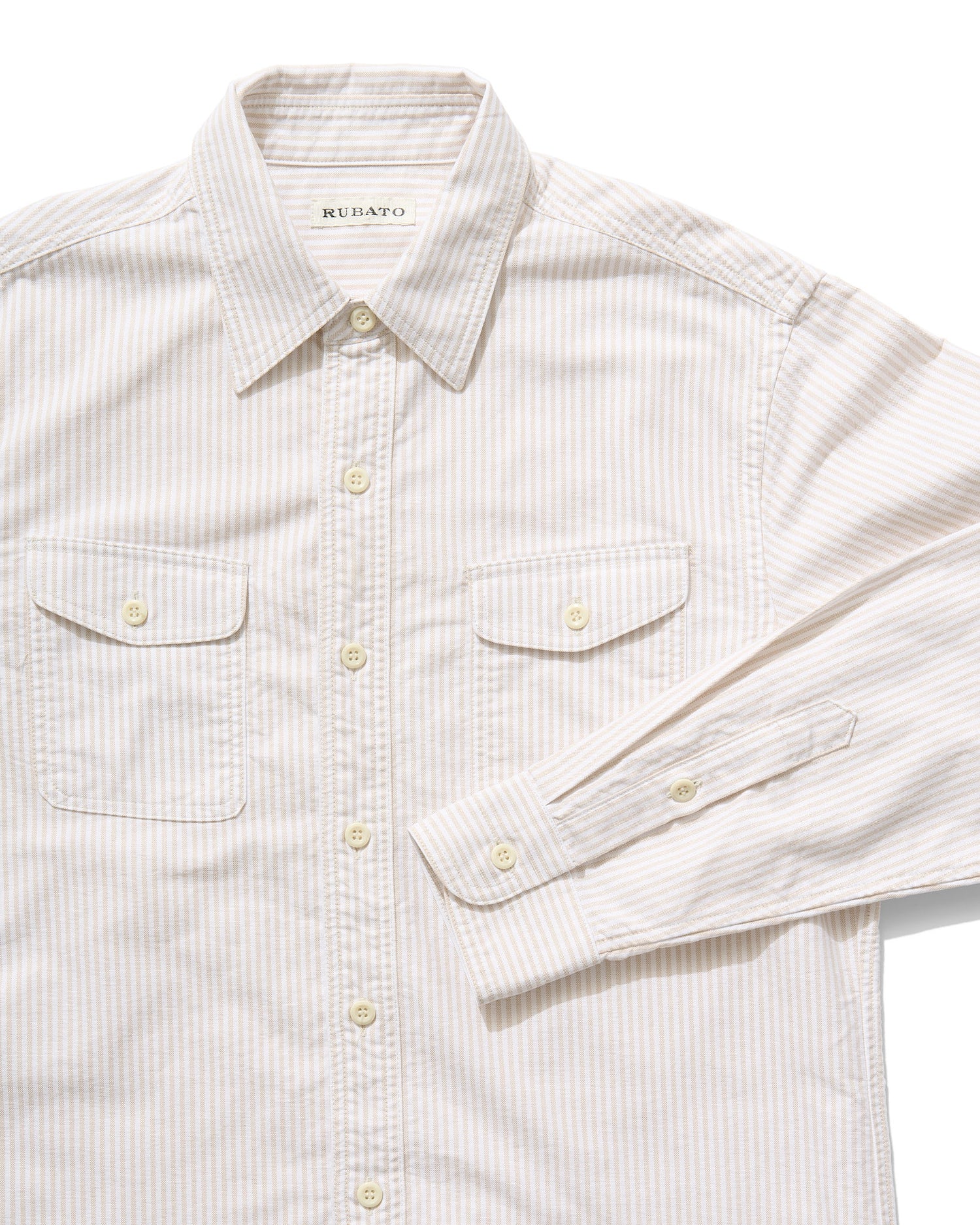 "R"-Shirt in Beige Stripe