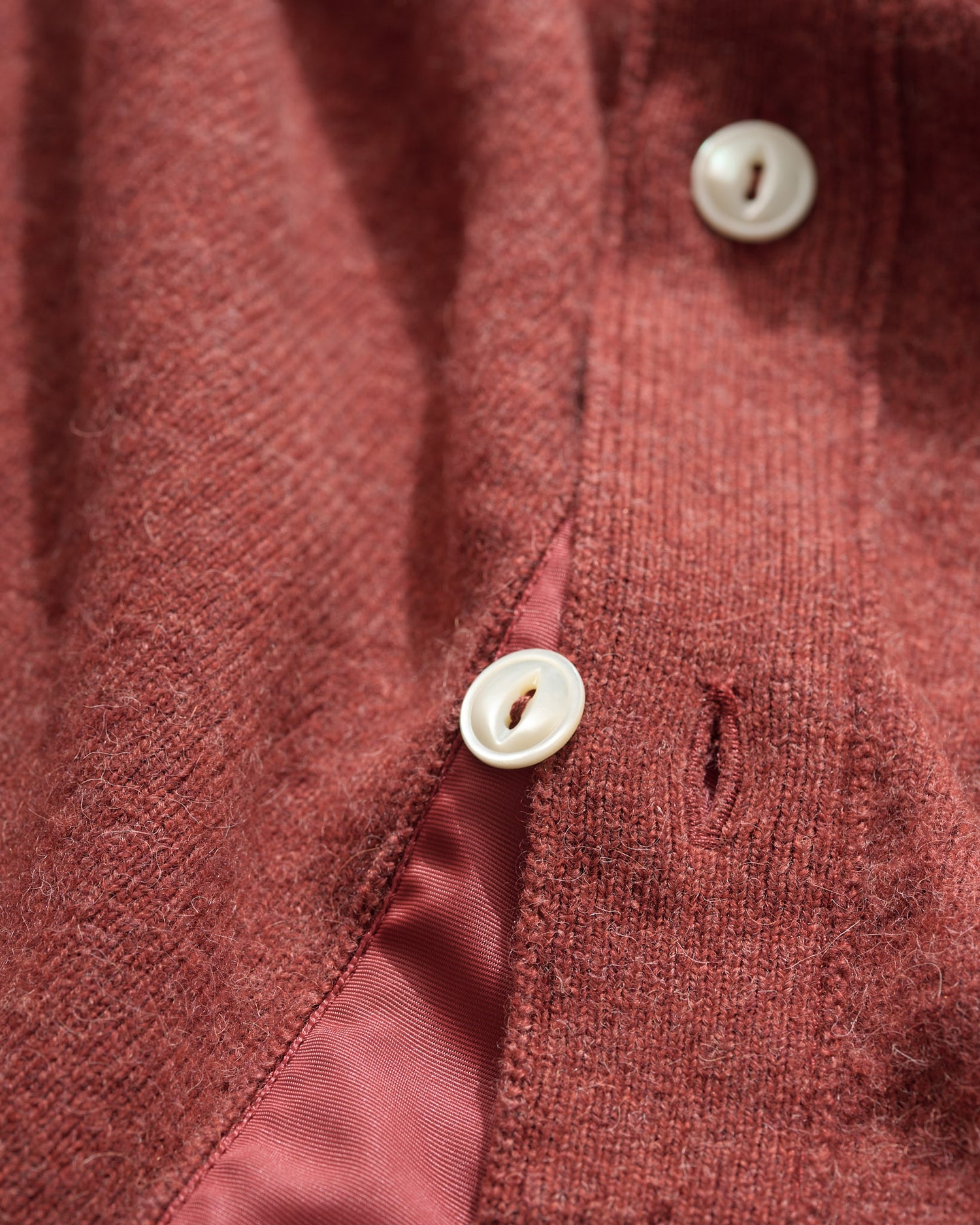 Button-Through Polo in Persimmon Camelhair