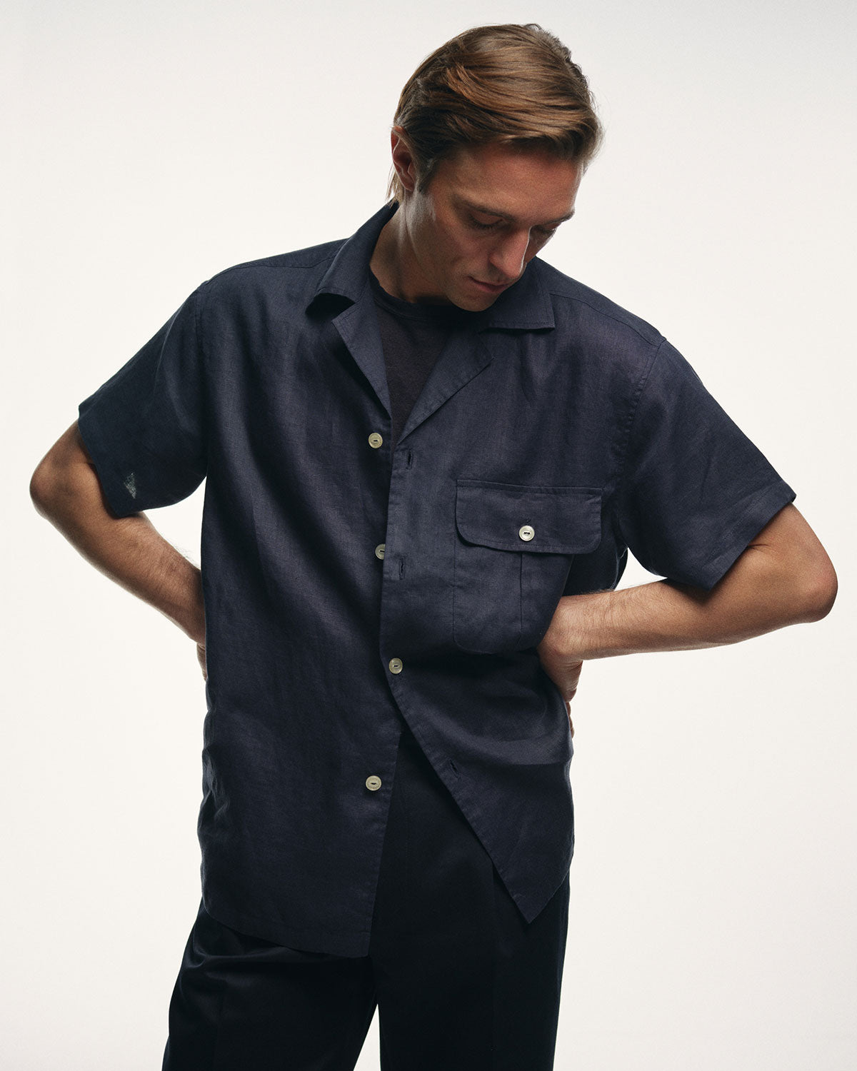 camp collar shirt Camp Collar Shirt in Navy – Rubato