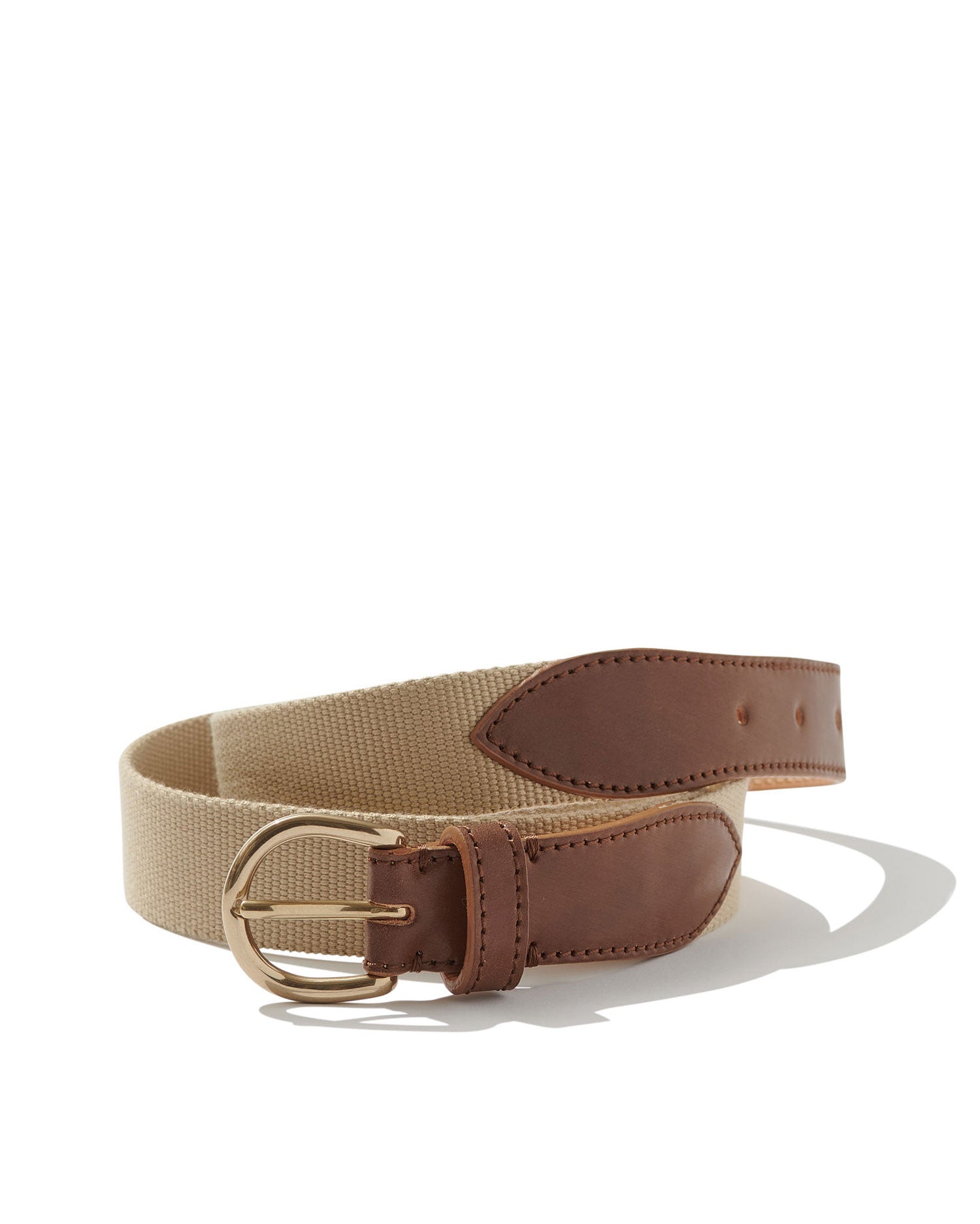 Cordovan/Webbing Belt in Saddle
