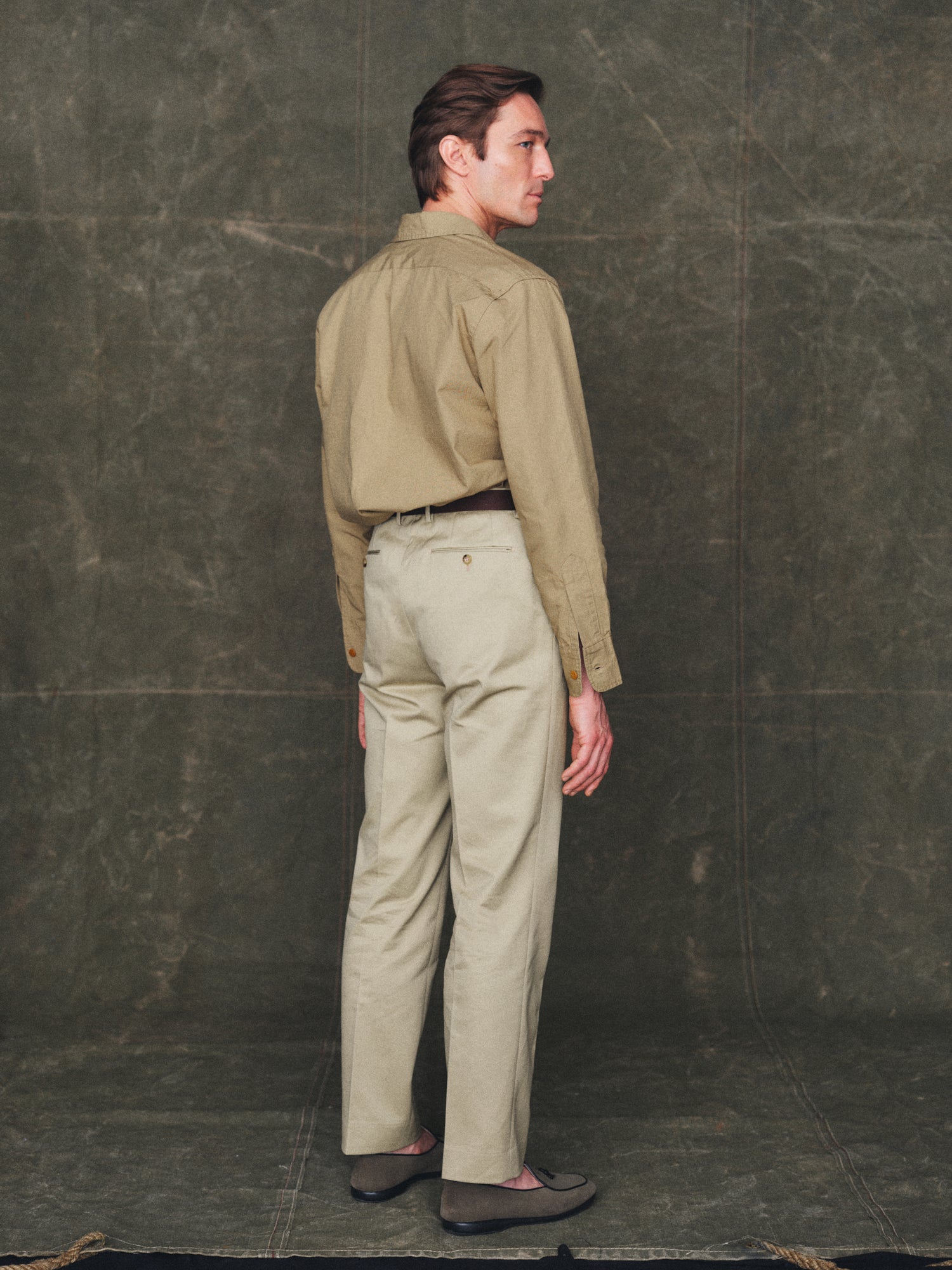 Cotton Slacks in Khaki