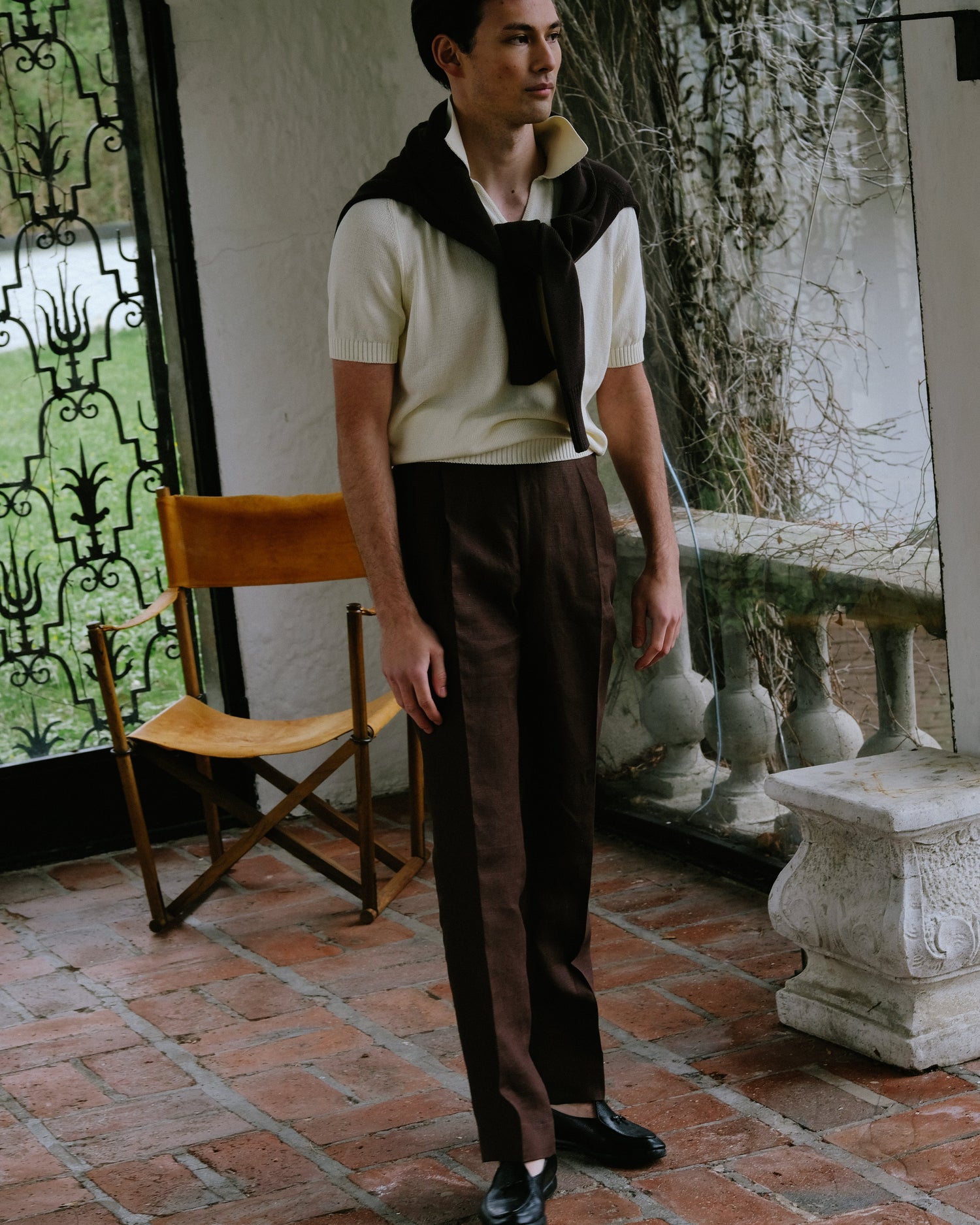 Linen Slacks in Brown