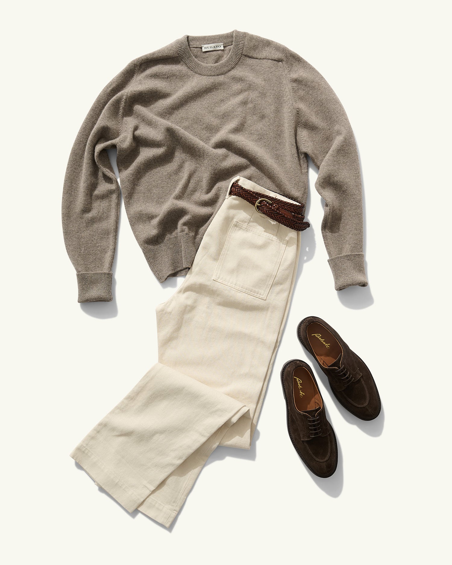 French Pocket Deck Pant in Ecru Denim