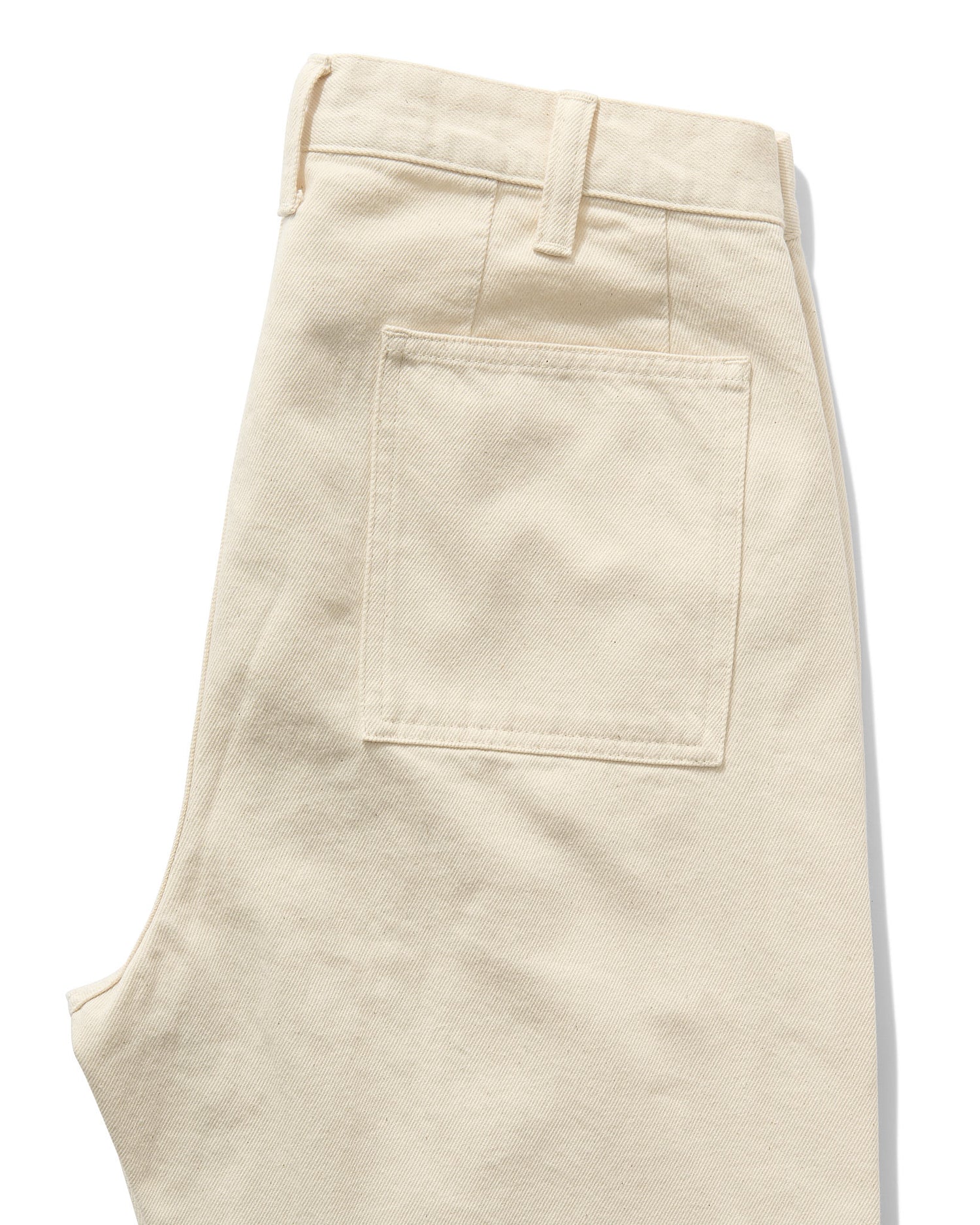 French Pocket Deck Pant in Ecru Denim