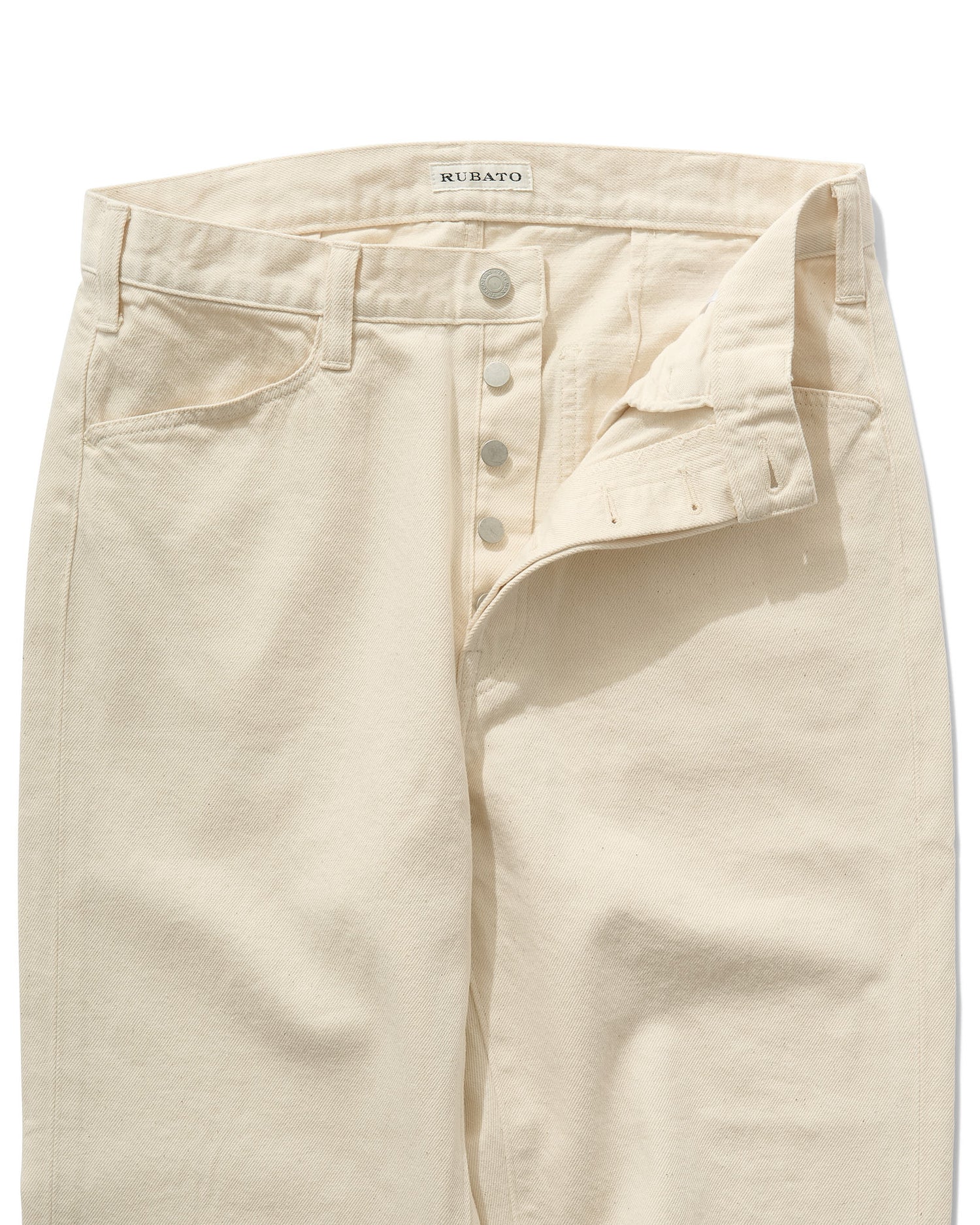 French Pocket Deck Pant in Ecru Denim