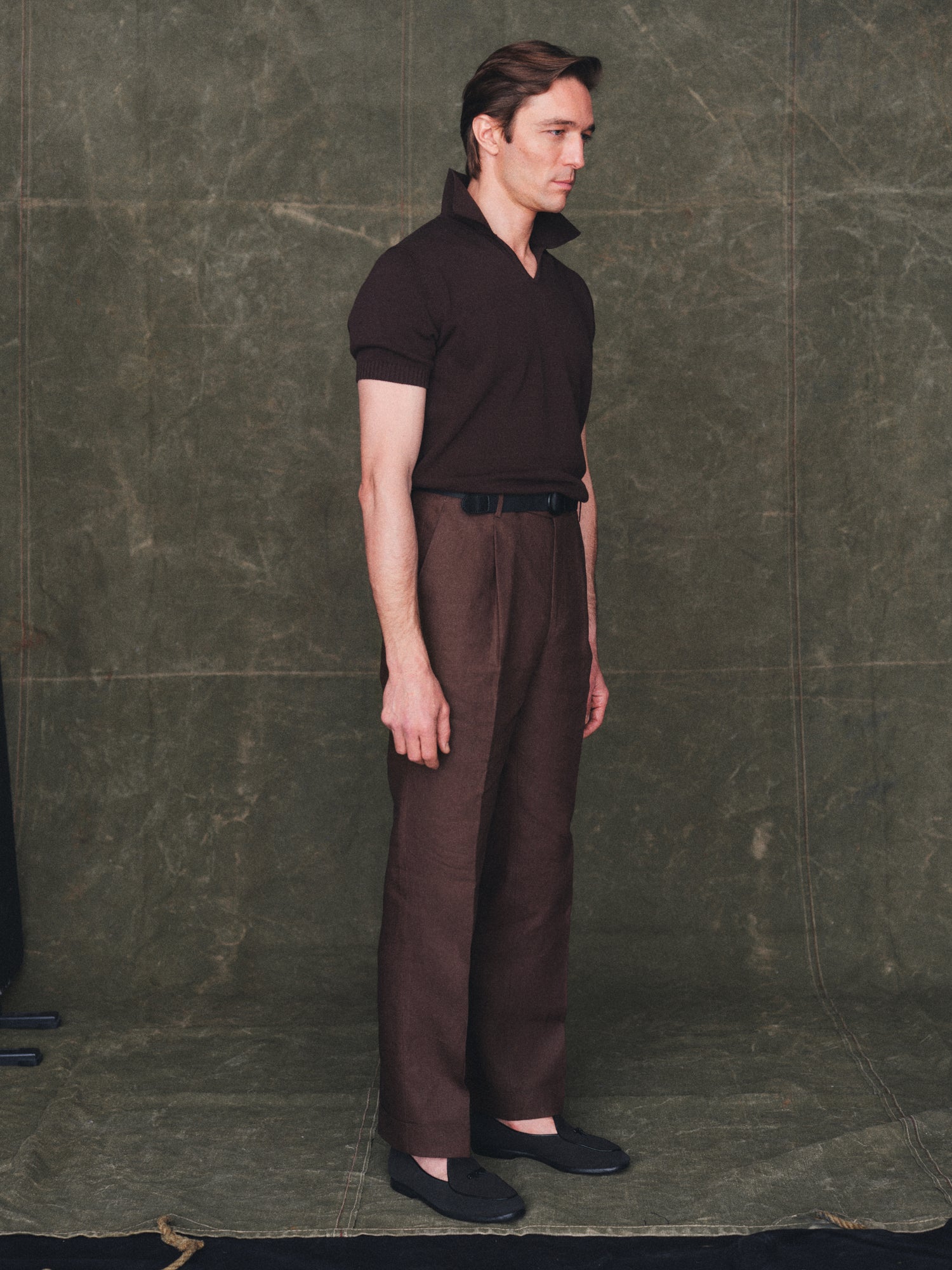 Linen Slacks in Brown