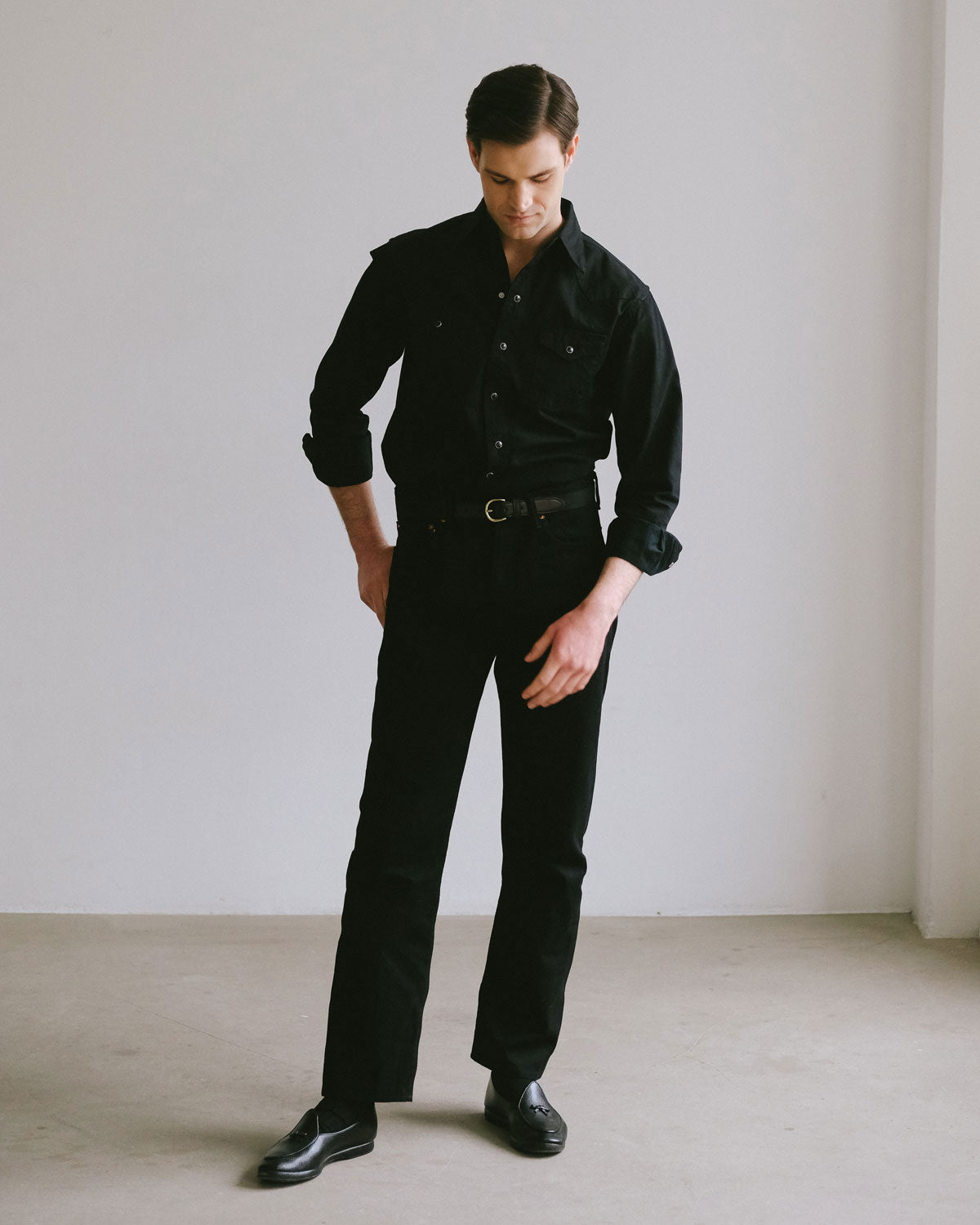 Roper Shirt in Black Rubato Roper Shirt in Black Rubato