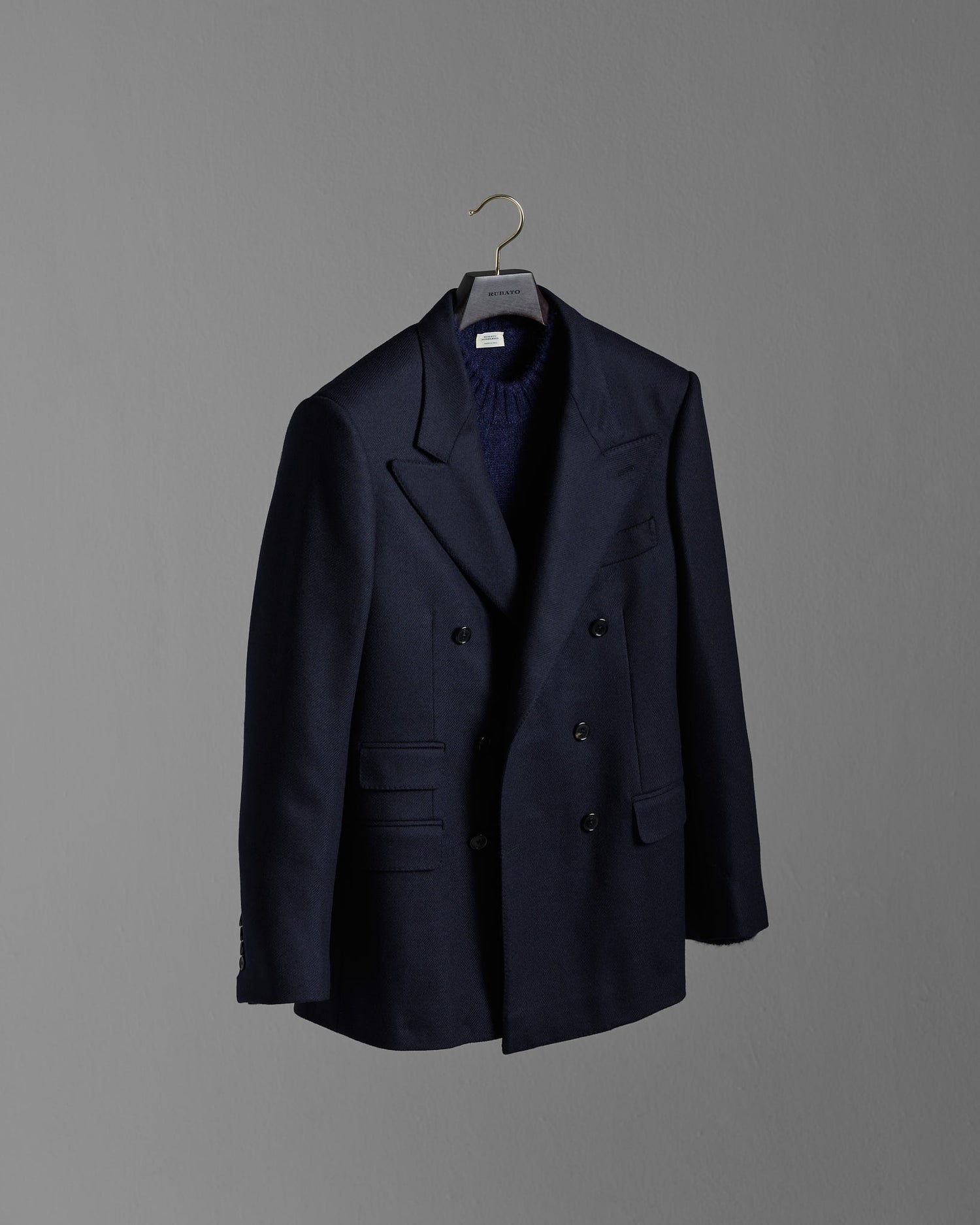 Double Breasted Jacket in Navy Twill