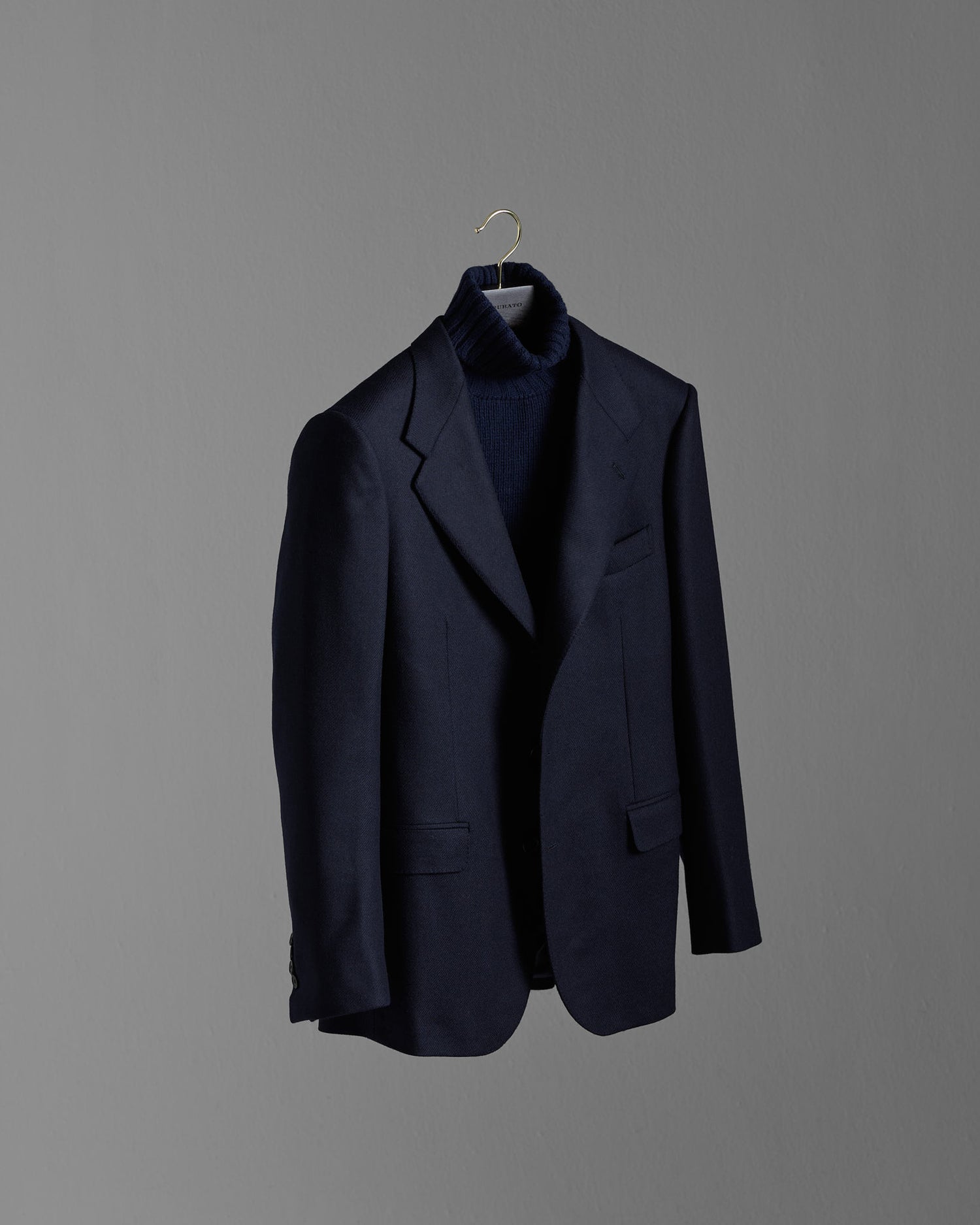 Single Breasted Jacket in Navy Twill