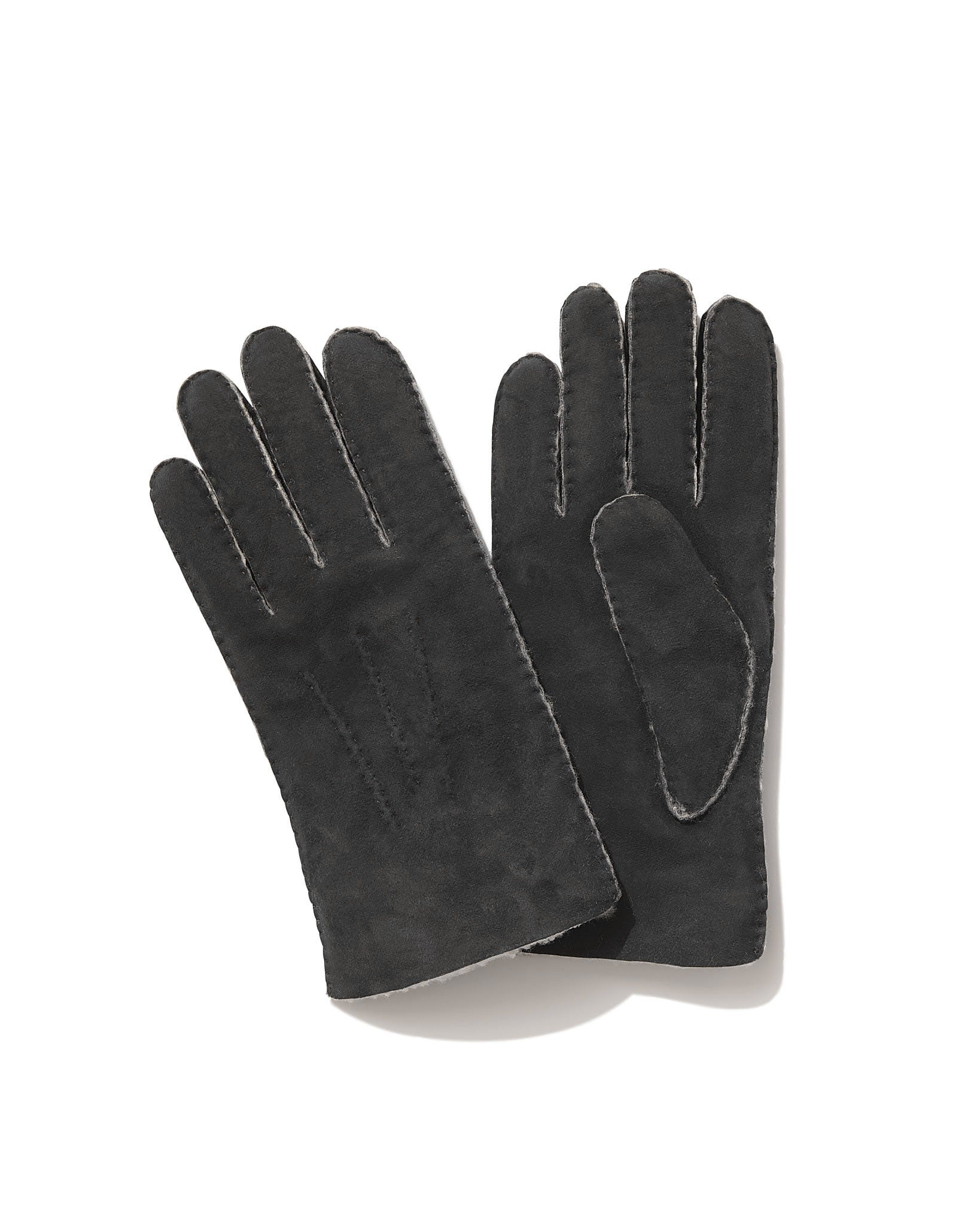 Shearling Gloves in Black