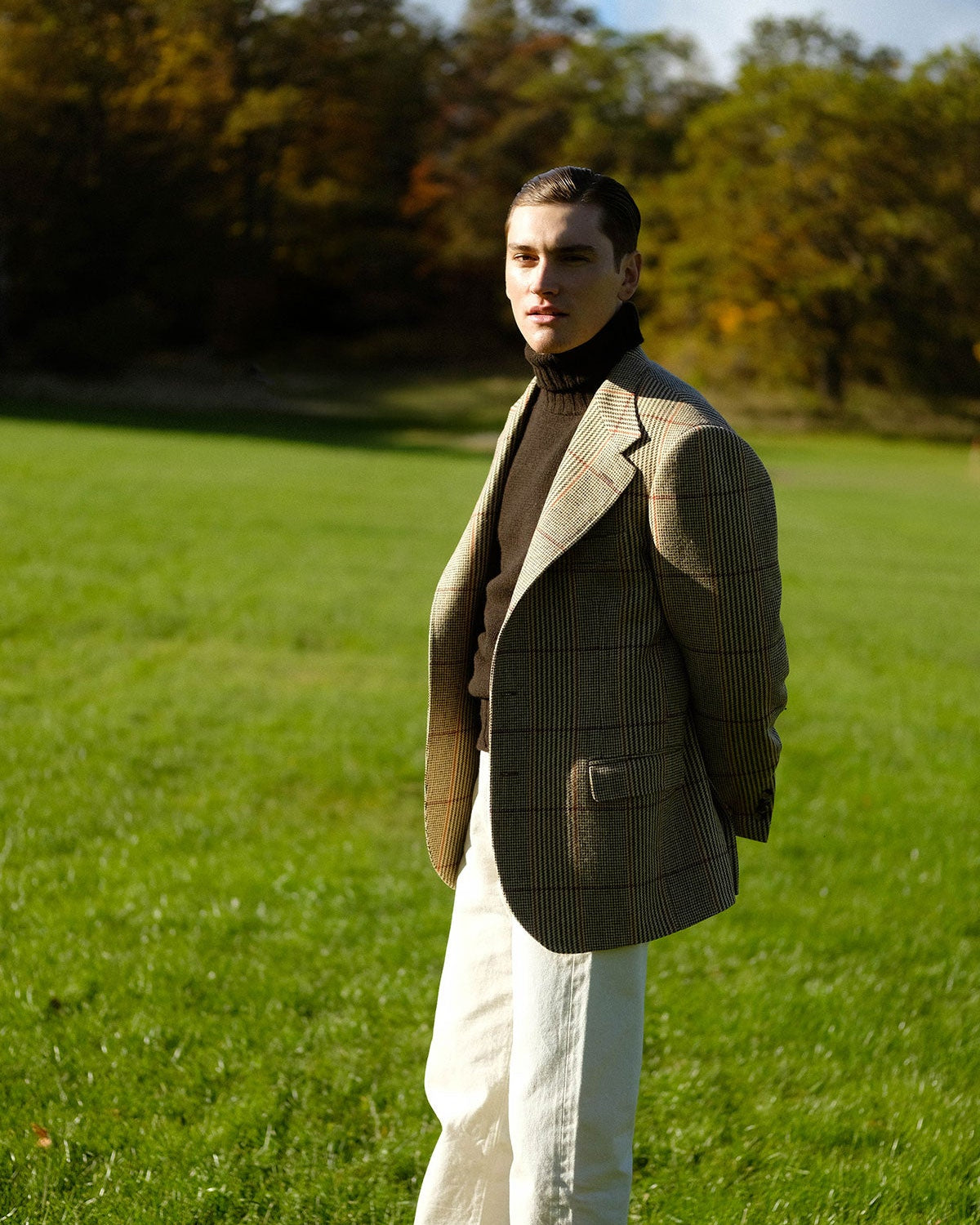 Single Breasted Jacket in Russell Plaid