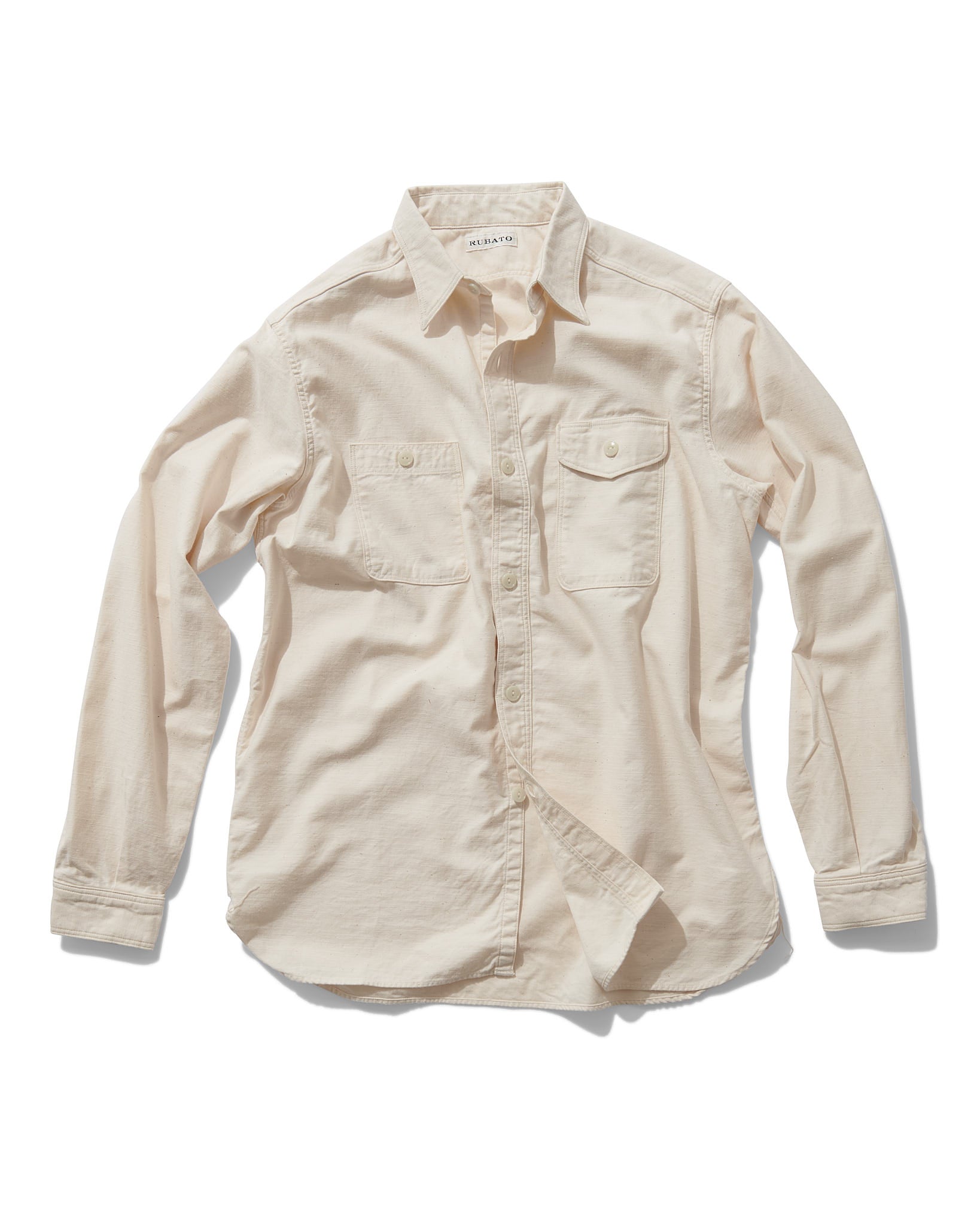 Work Shirt in Ecru Military Satin