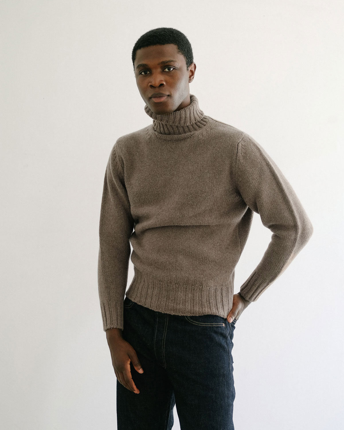 Explorer's Roll Neck in Dun