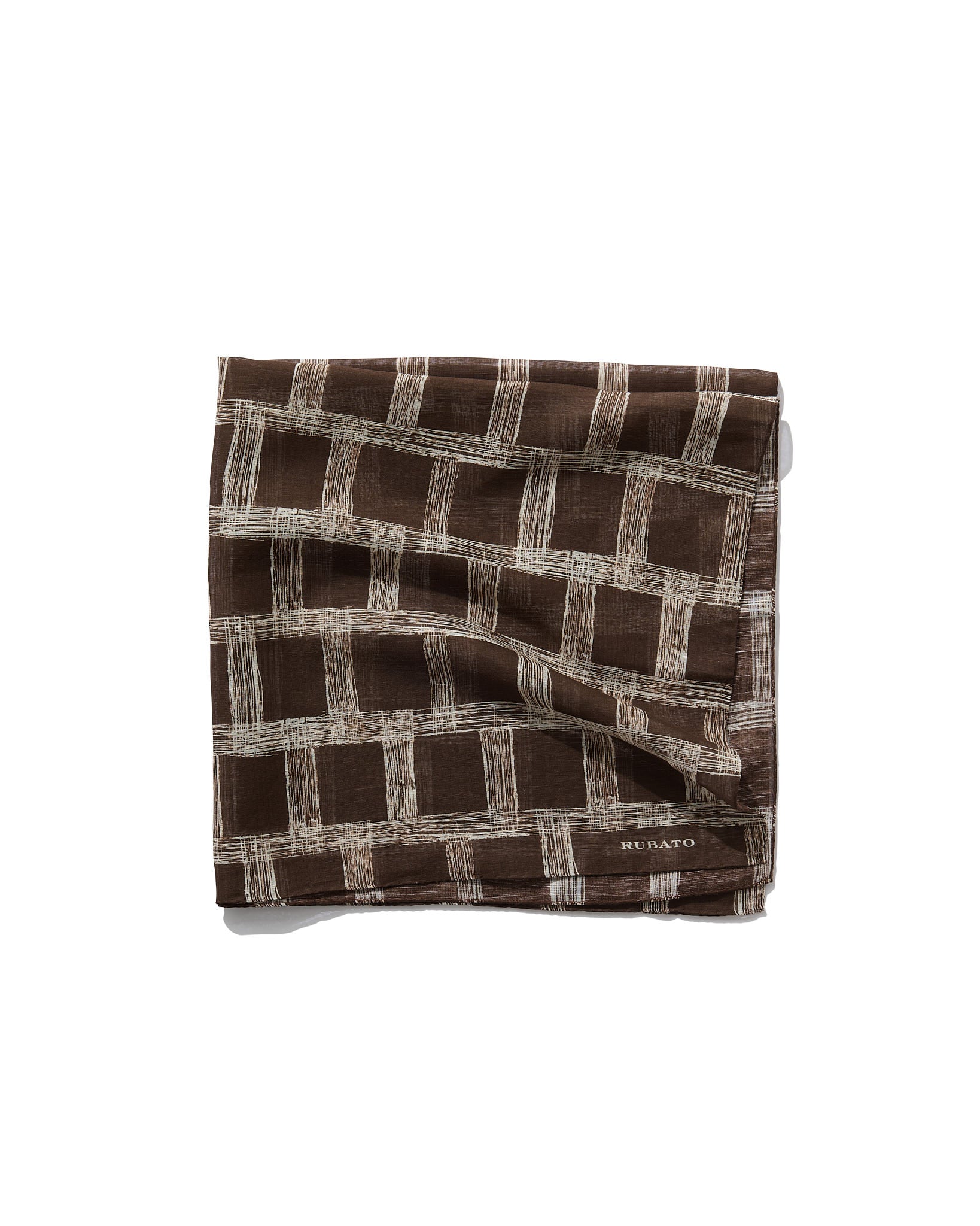 Square Scarf Grid in Brown