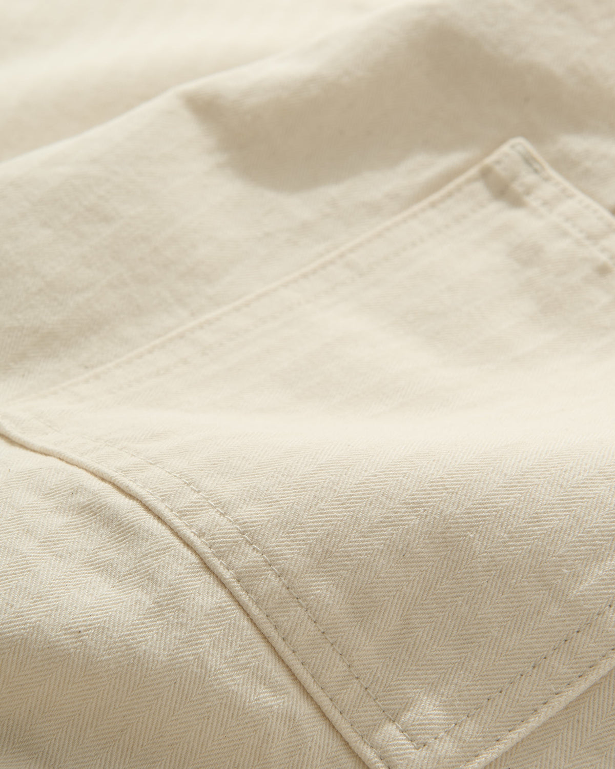 French Pocket Trouser in Cream HBT