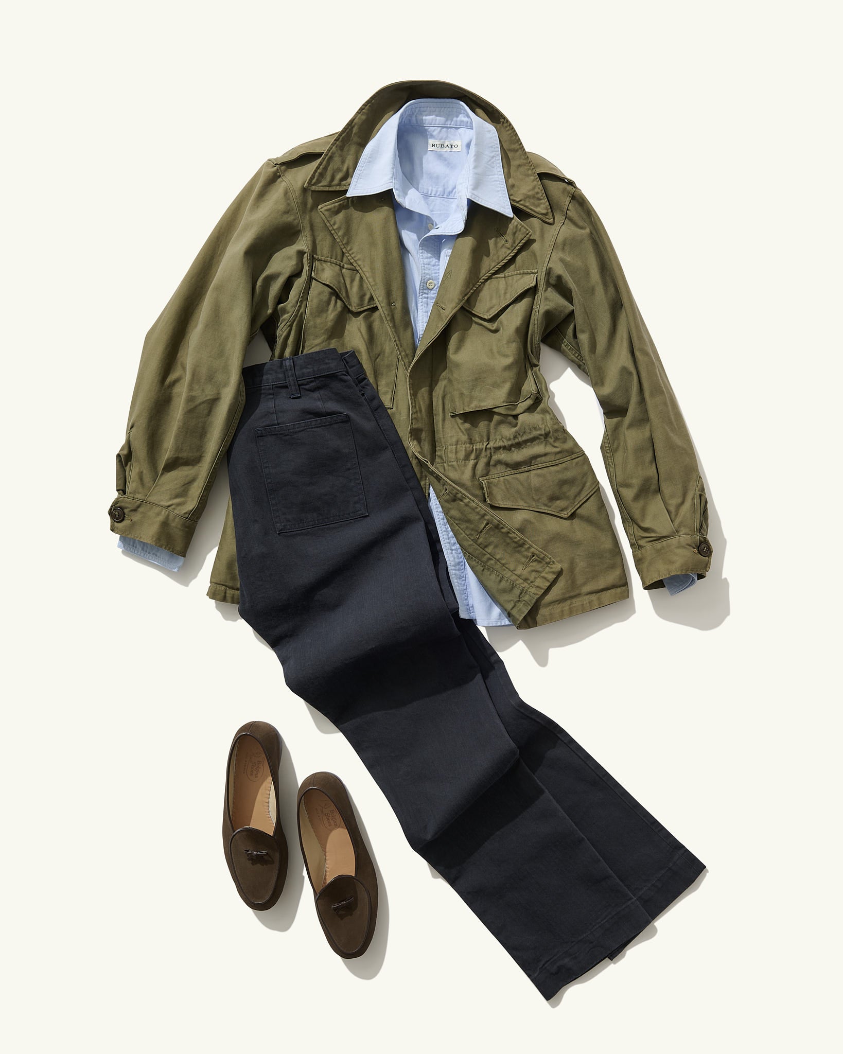 French Pocket Trouser in Navy HBT