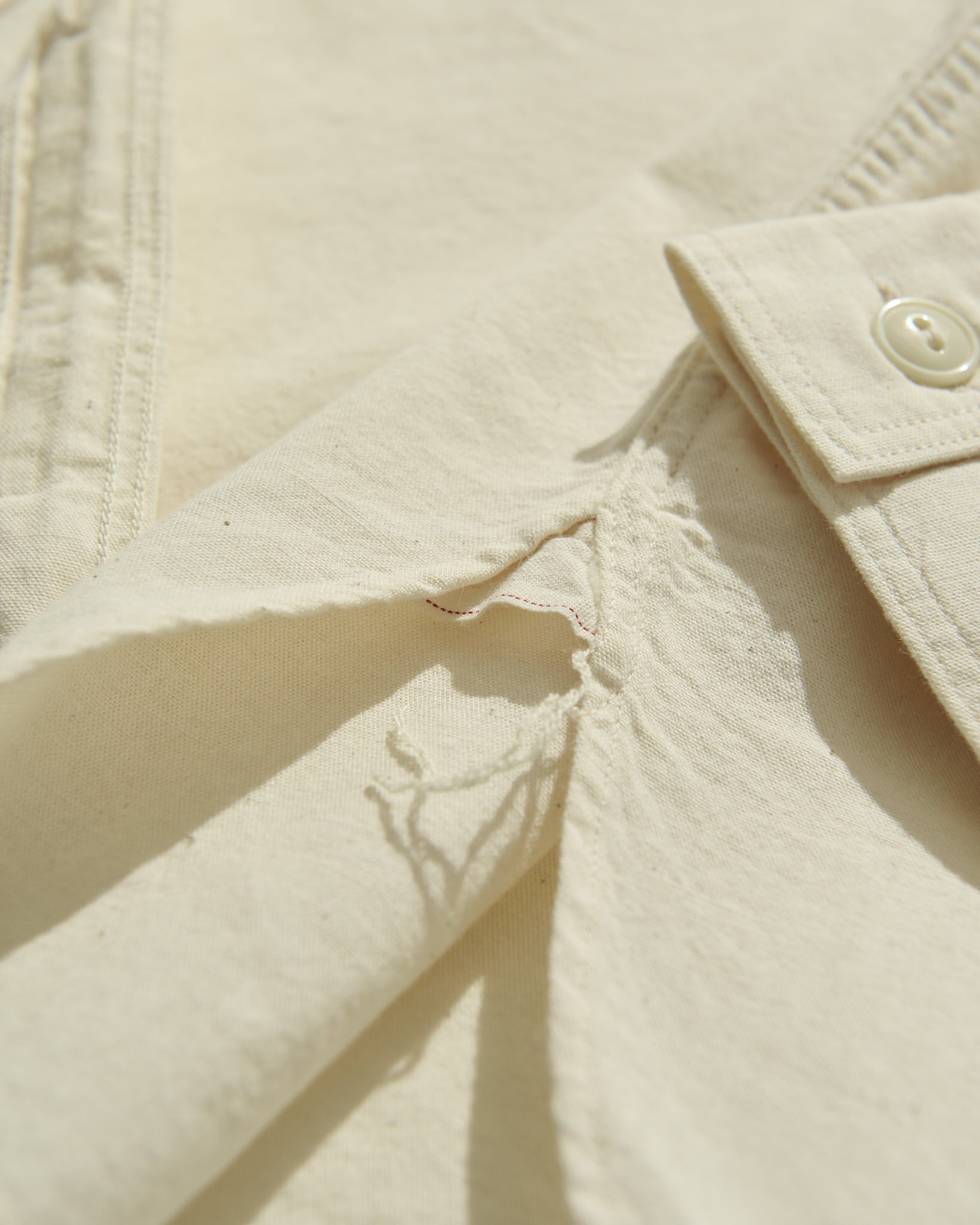 Work Shirt in Ecru Selvage Chambray