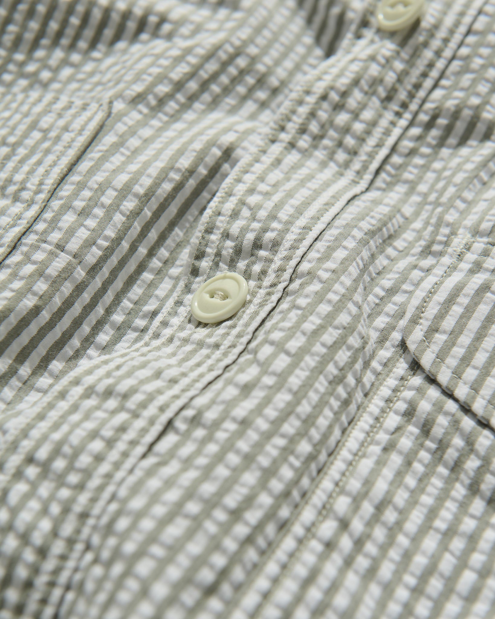 Work Shirt in Green Stripe Seersucker