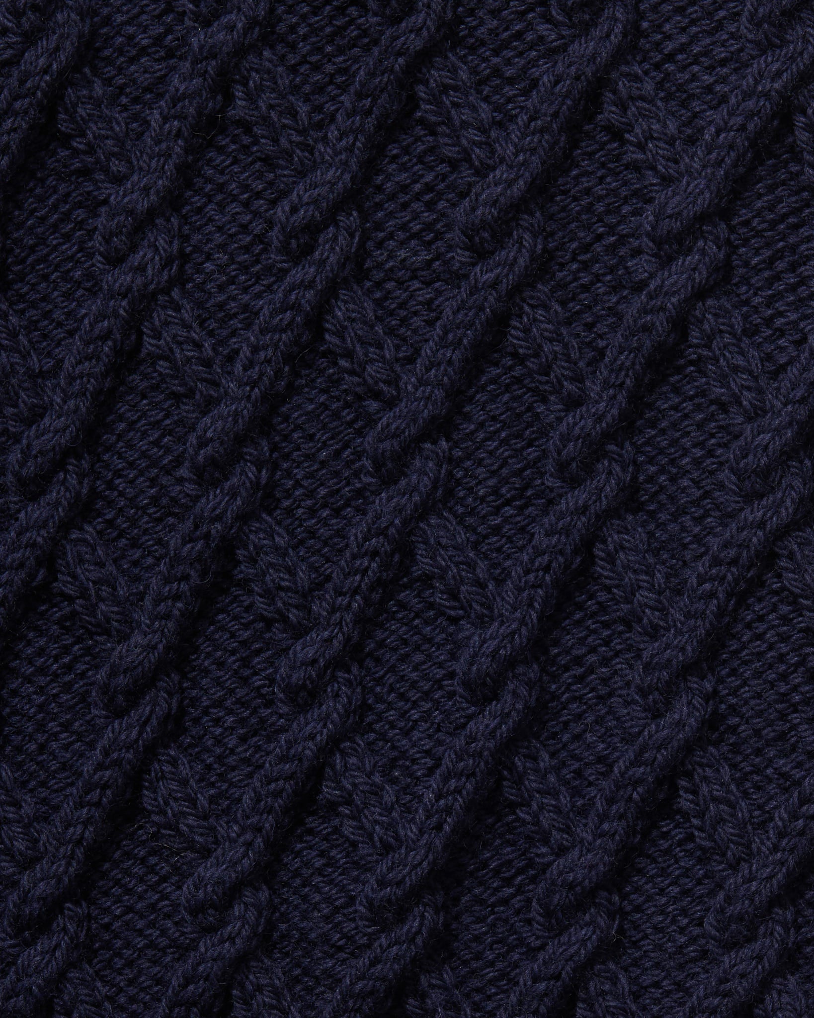 Hand-Knitted Lambswool Mariner Roll Neck Navy
