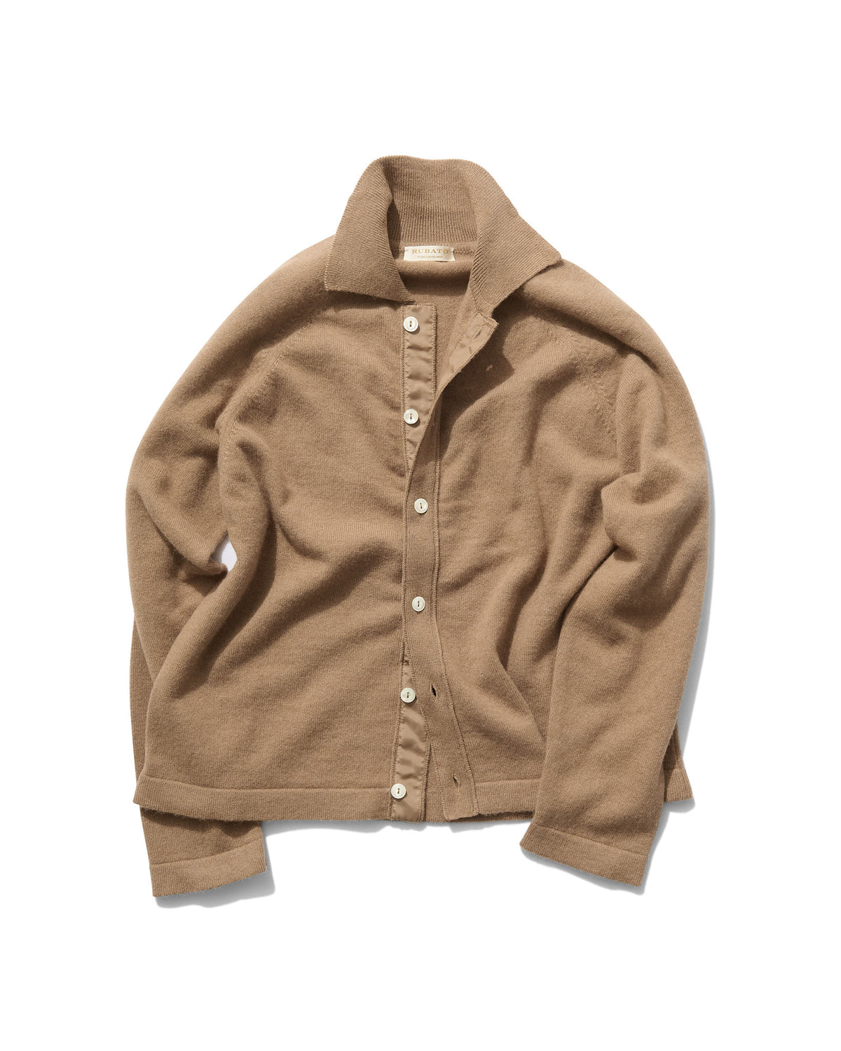Button-Through Polo in Natural Camelhair