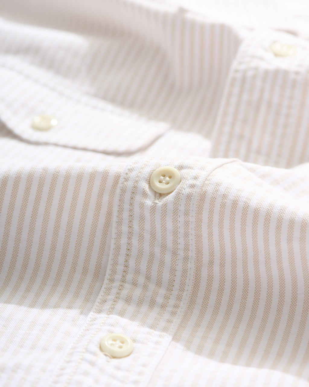 "R" Shirt in Beige Stripe