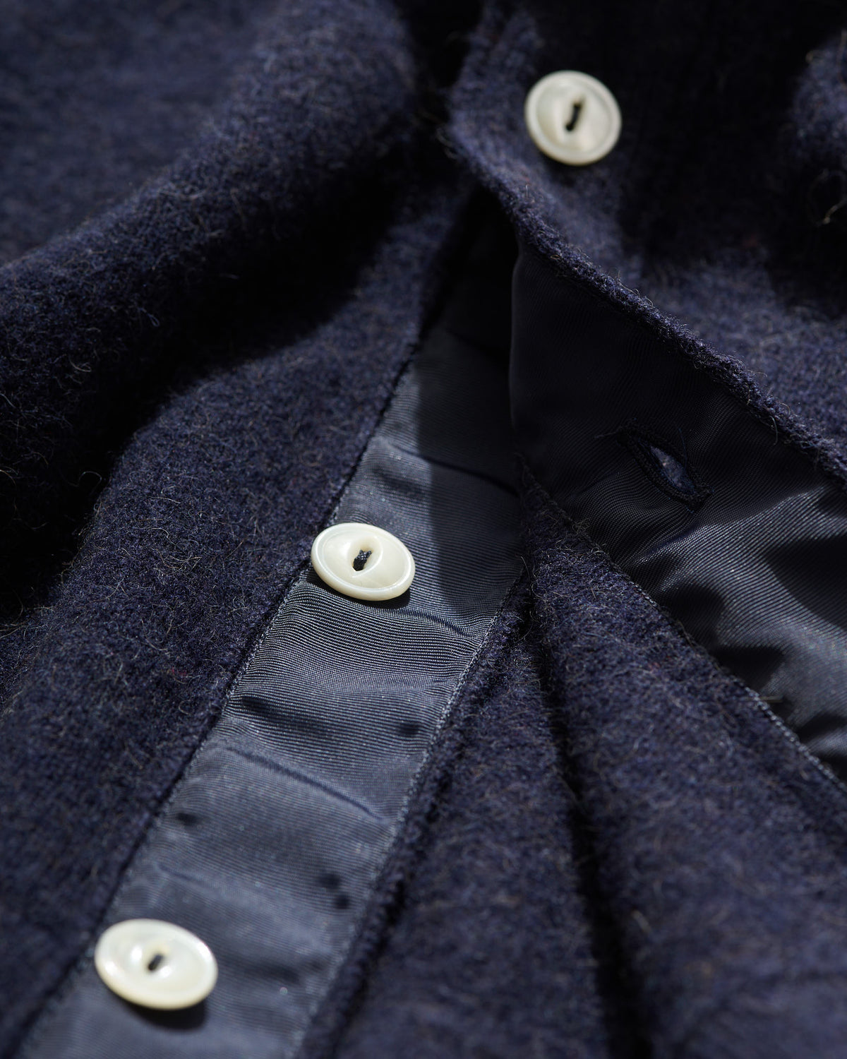 Button-Through Polo in Navy Camelhair