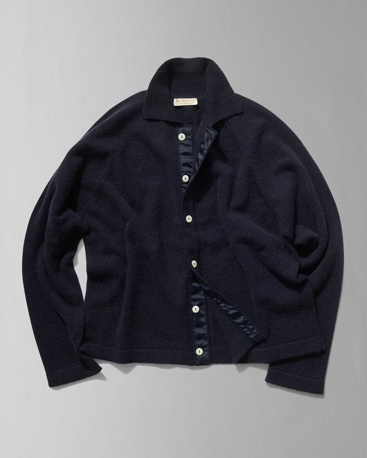 Button-Through Polo in Navy Camelhair
