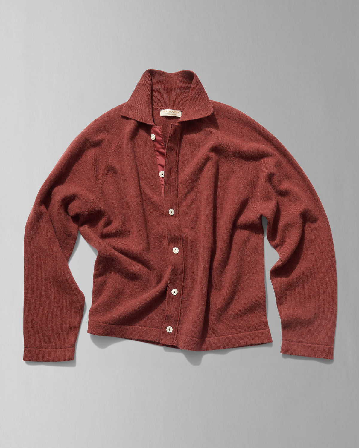 Button-Through Polo in Persimmon Camelhair