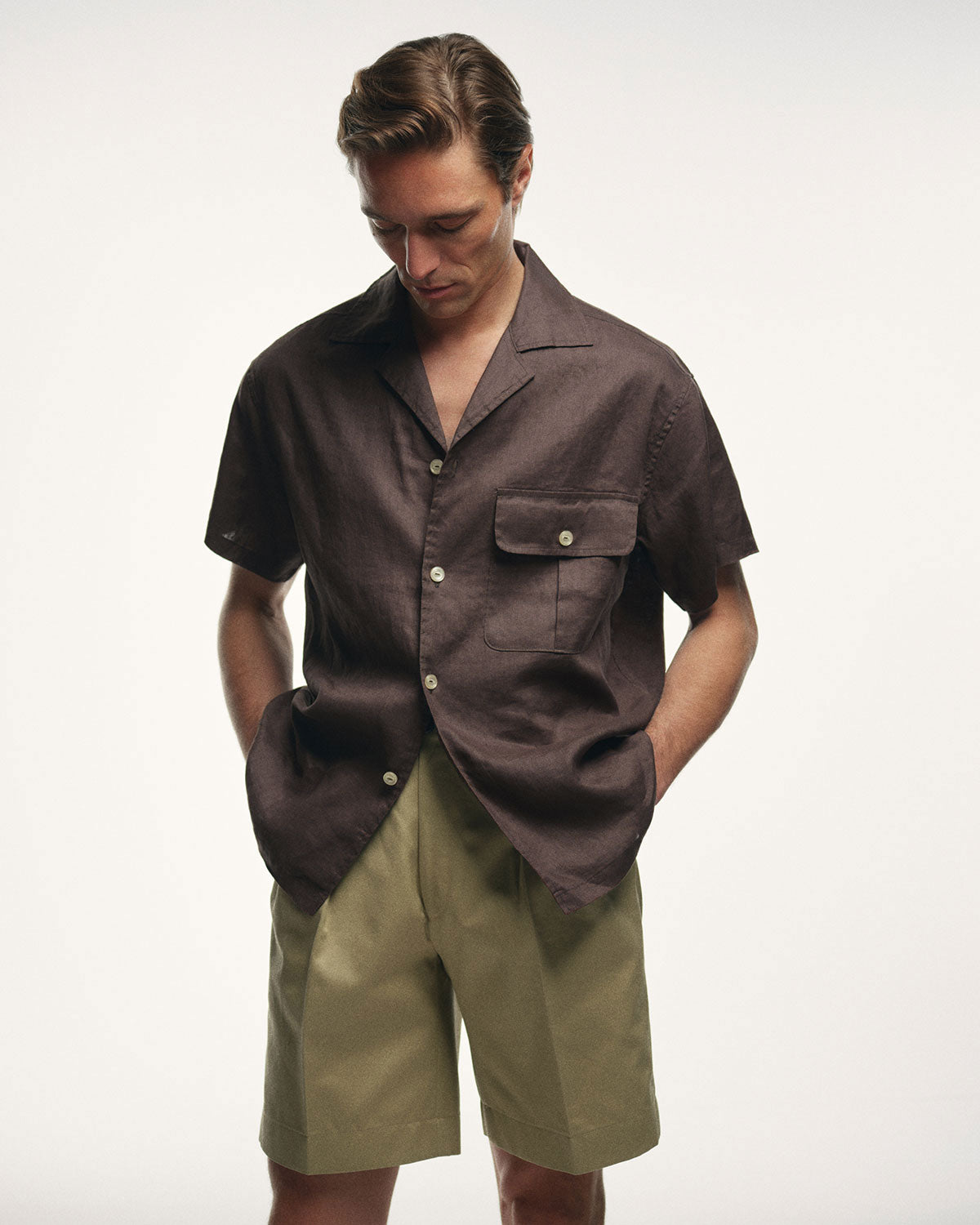 Camp Collar Shirt in Brown
