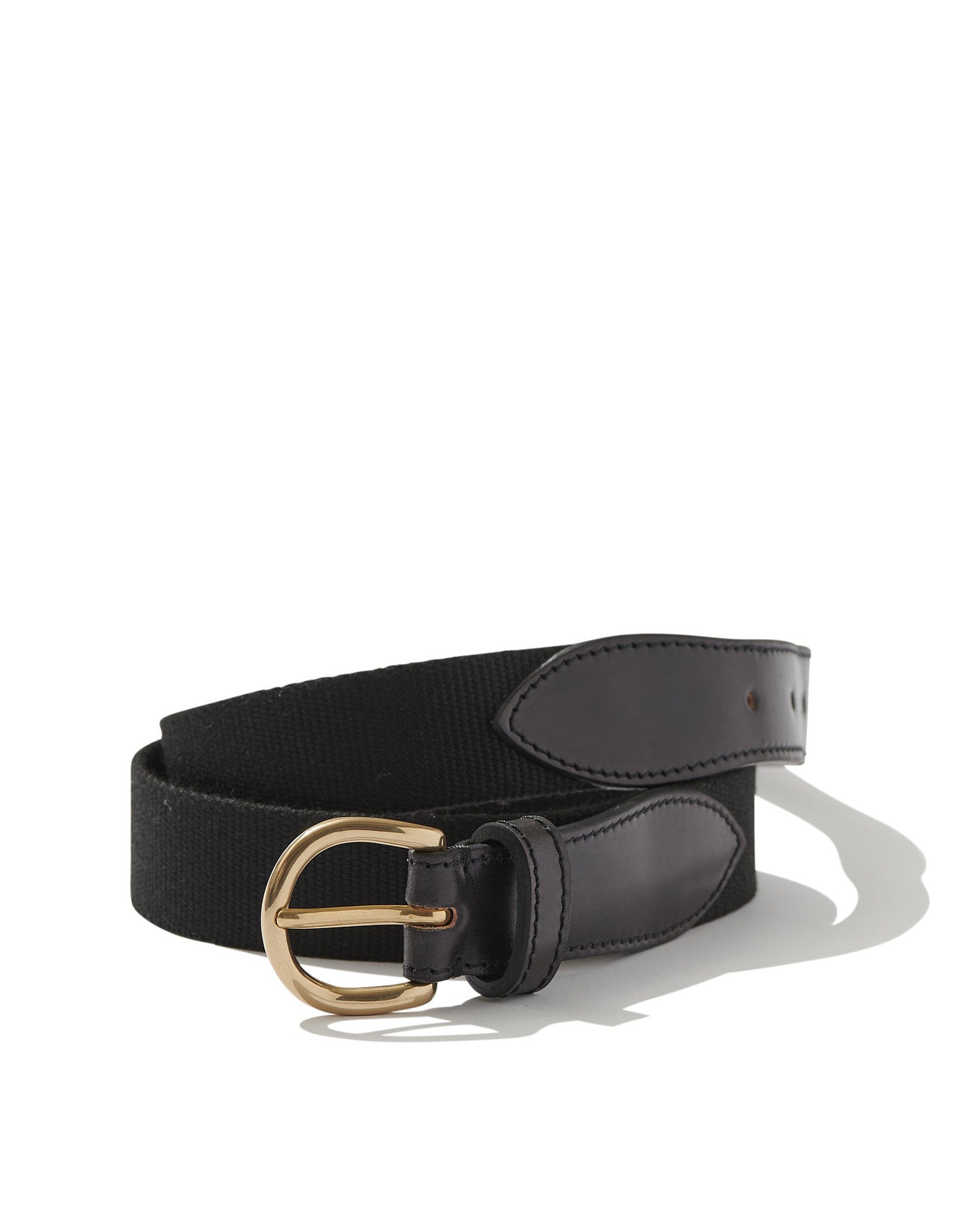 Cordovan/Webbing Belt in Black