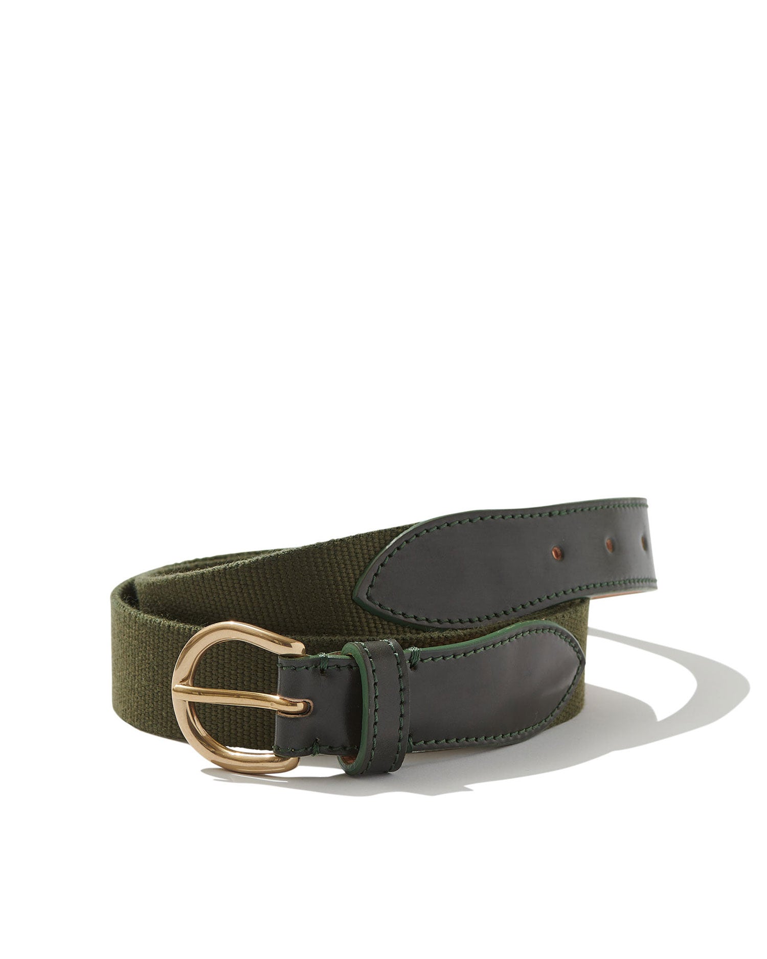 Cordovan/Webbing Belt in Racing Green