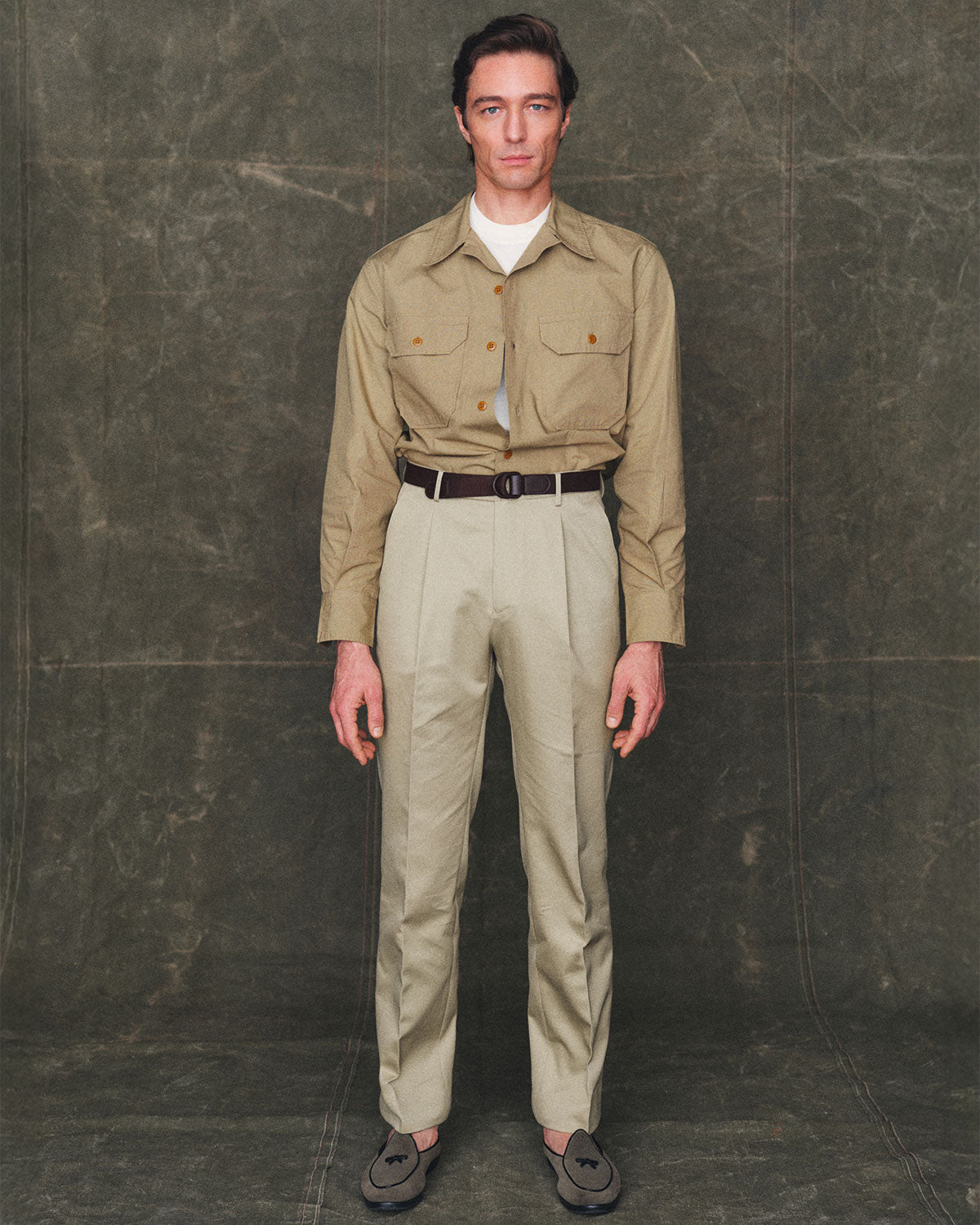 Cotton Slacks in Khaki