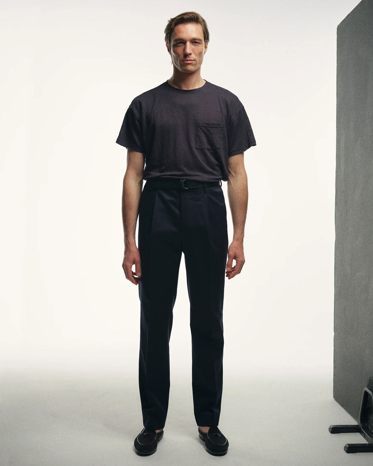 Cotton Slacks in Navy
