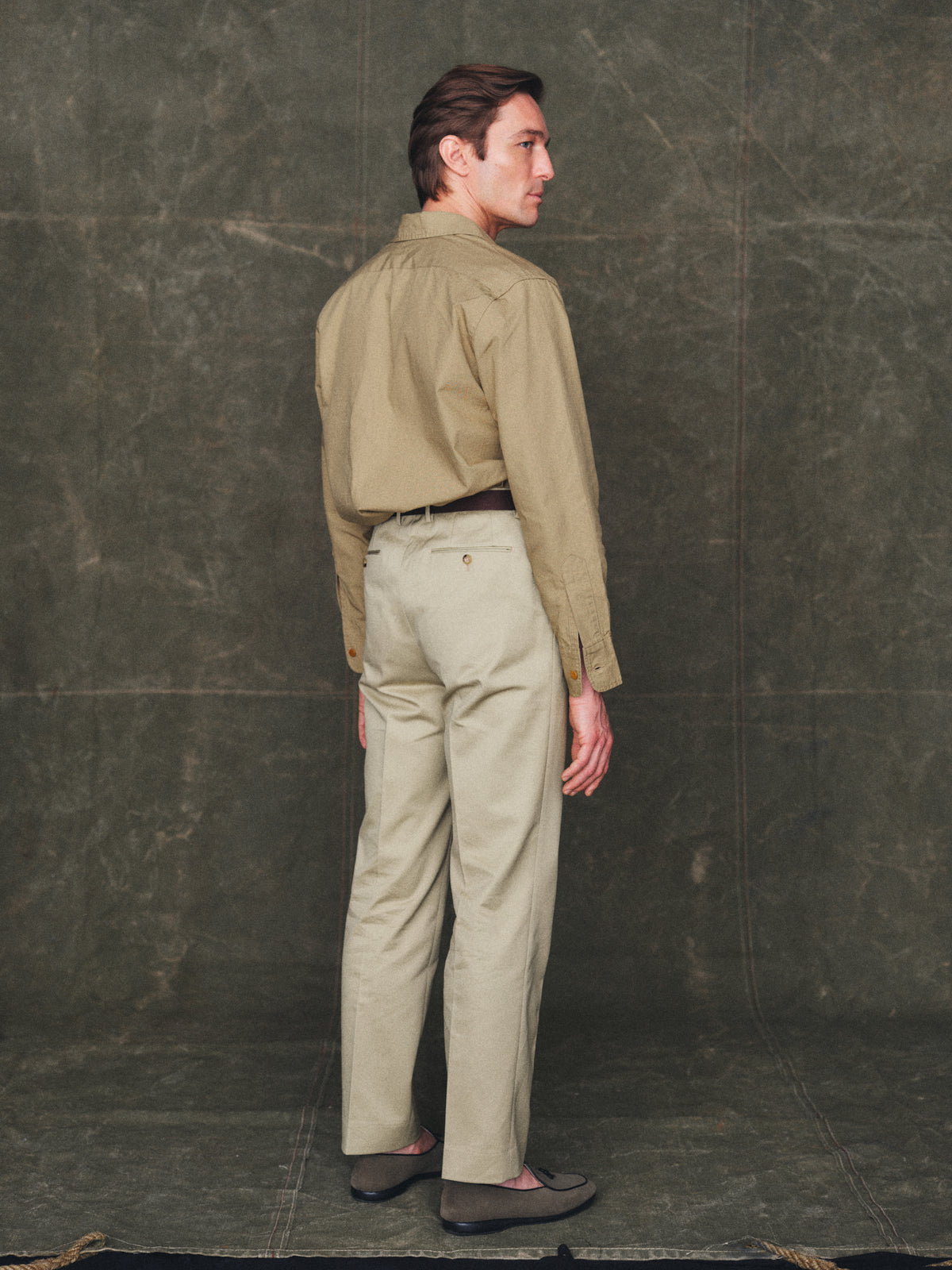 Cotton Slacks in Khaki