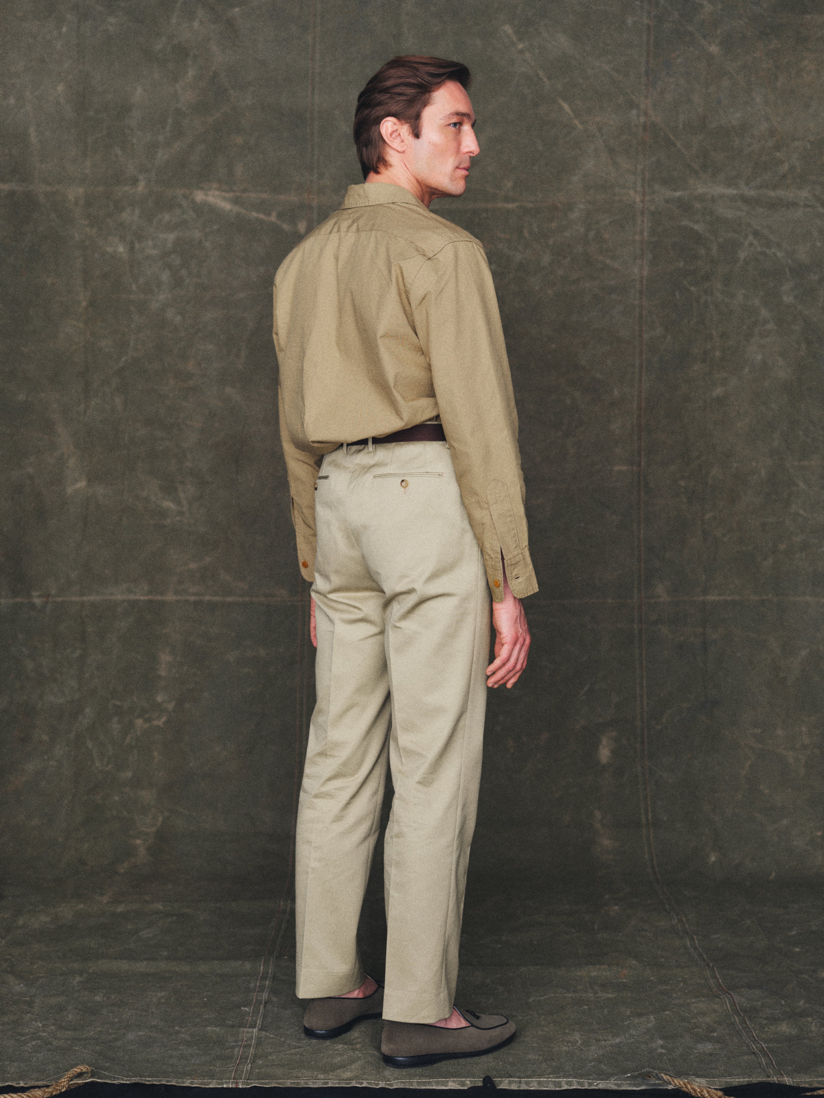 Cotton Slacks in Khaki