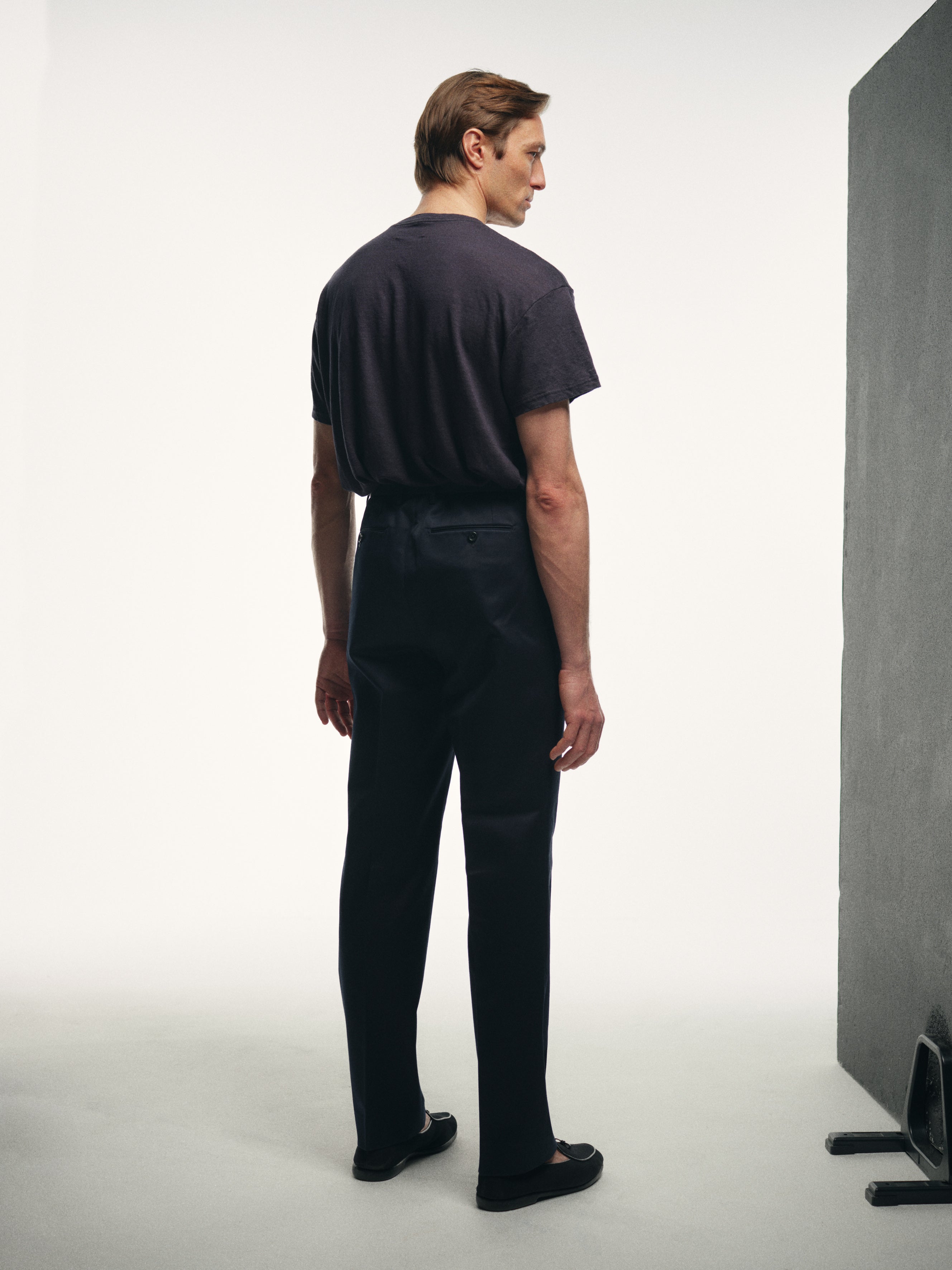 Cotton Slacks in Navy