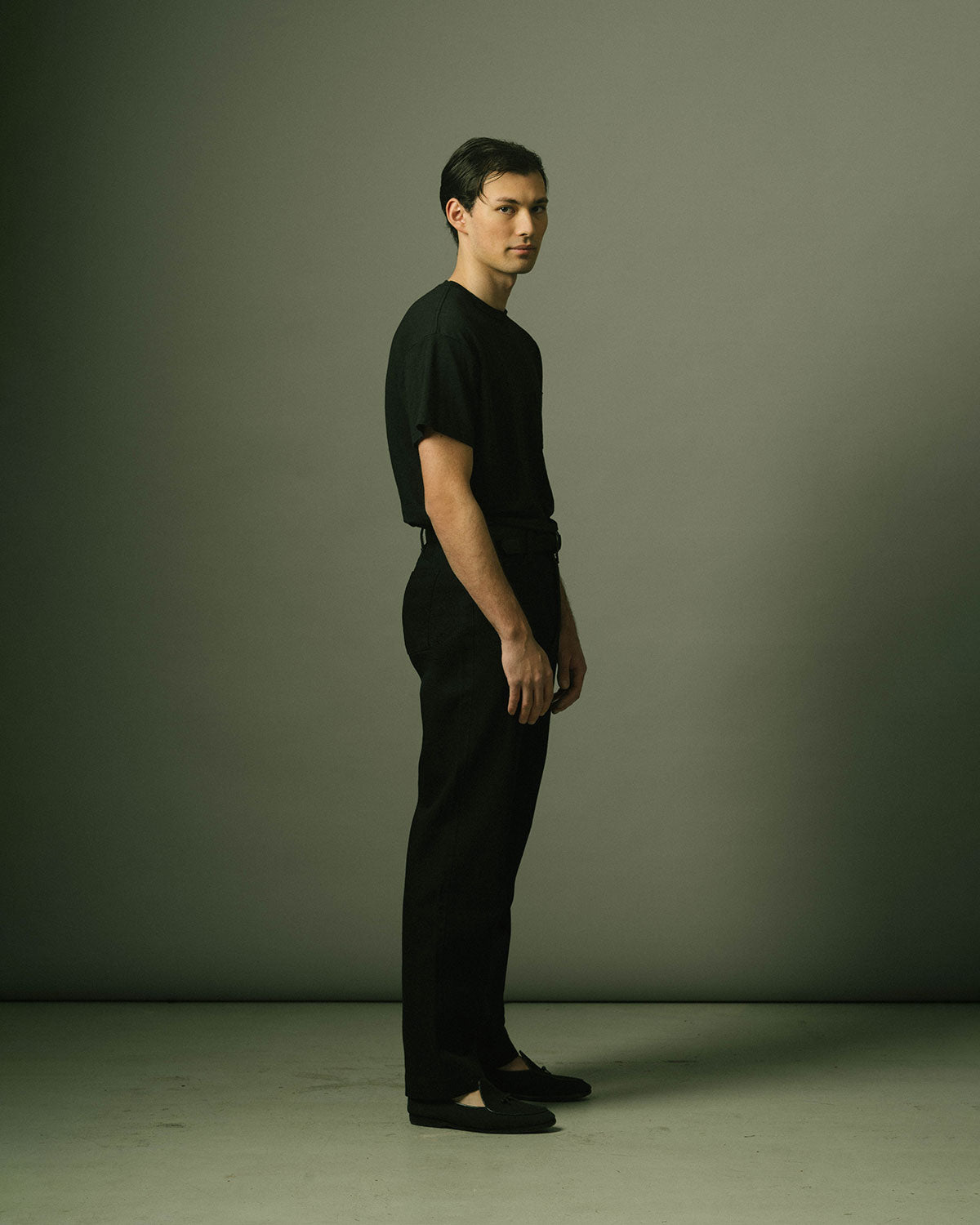 French Pocket Deck Pant in Black Denim