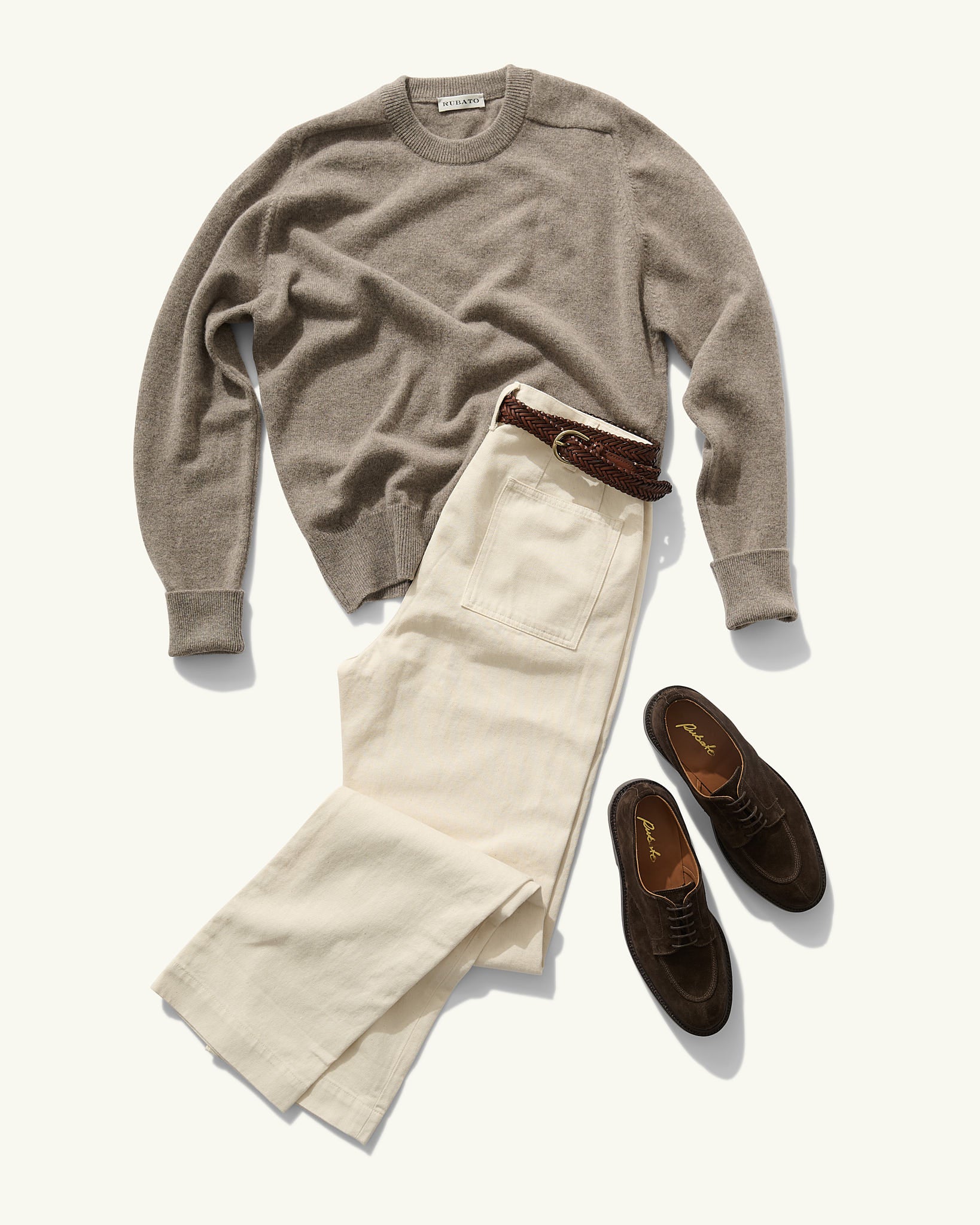 French Pocket Deck Pant in Ecru Denim