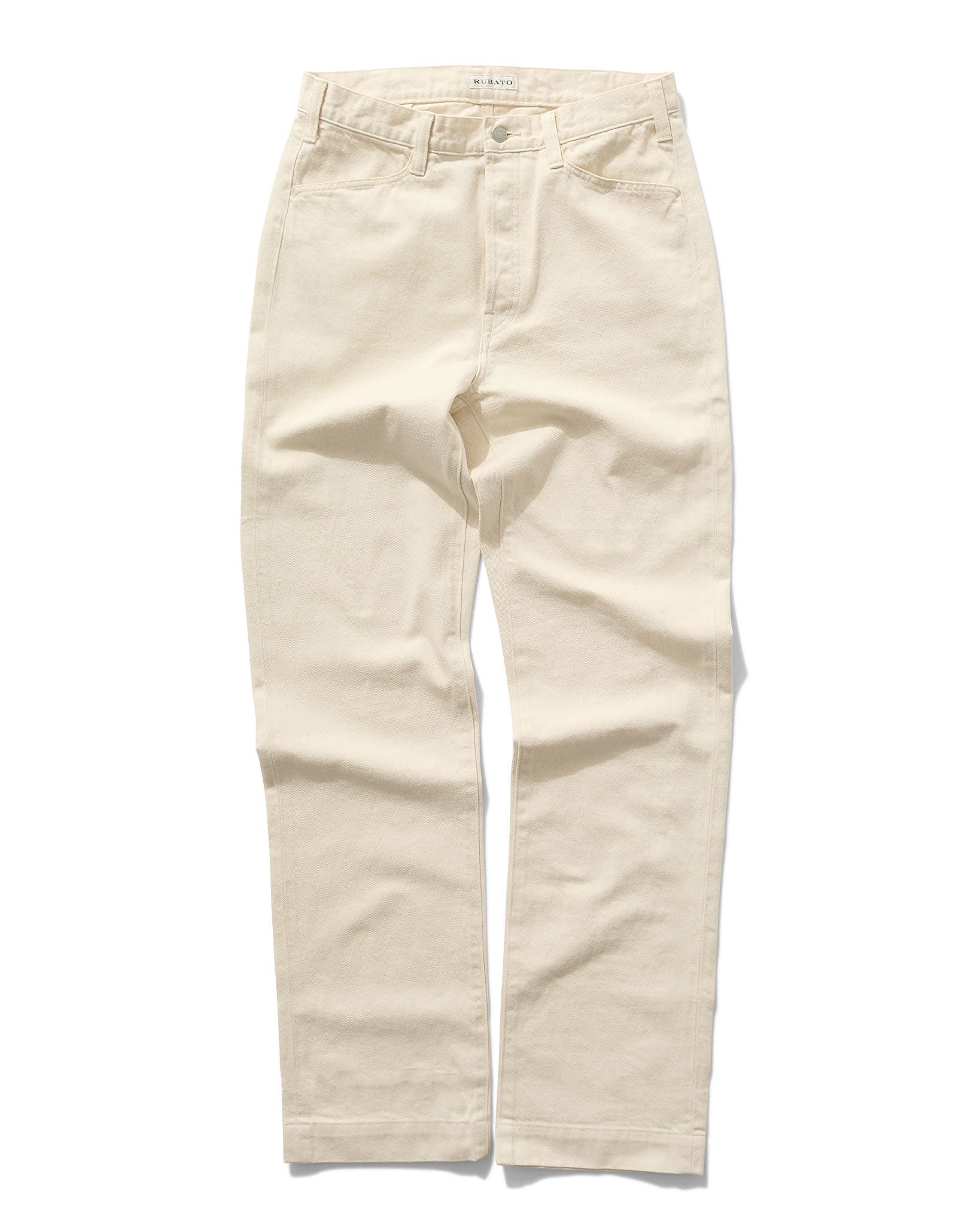 French Pocket Deck Pant in Ecru Denim