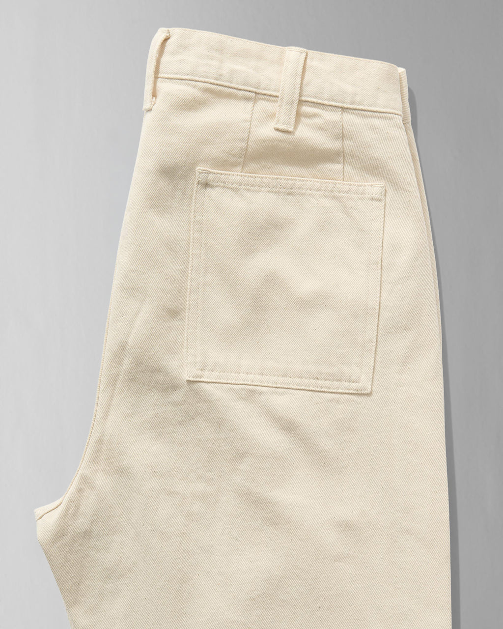 French Pocket Deck Pant in Ecru Denim